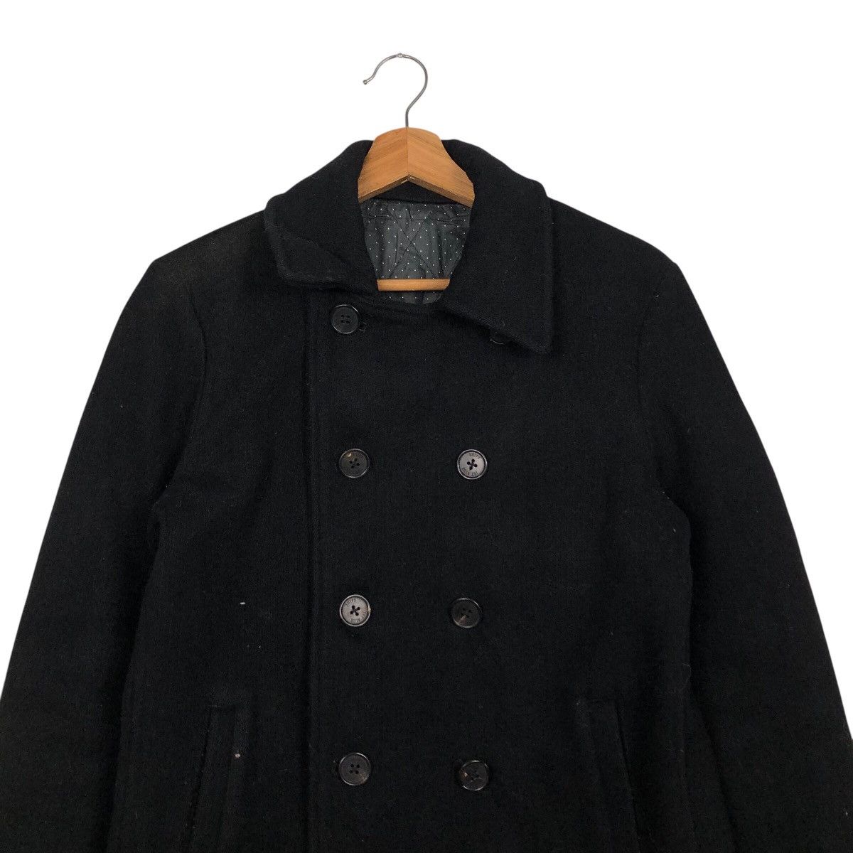 Issey Miyake 📌Vintage Wool Jacket Double Collar Ships Jet Blue Japan Size US M / EU 48-50 / 2 - 4 Thumbnail