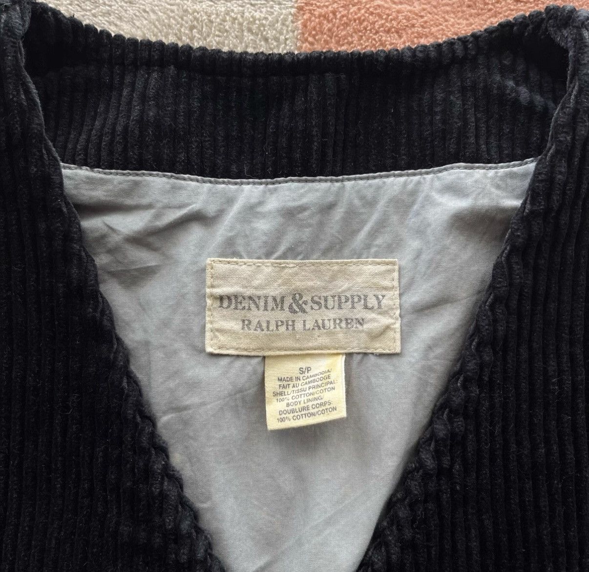 Denim & Supply Ralph Lauren Denim Supply Black Corduroy Vest - Ralph Lauren RL Polo K22 Size US S / EU 44-46 / 1 - 4 Thumbnail