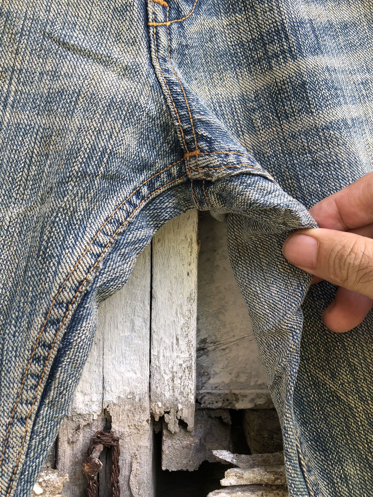Johnbull × KOJIMA GENES Vintage John Bull Kojima Distressed Knee Ripped Jean Size US 31 - 9 Thumbnail