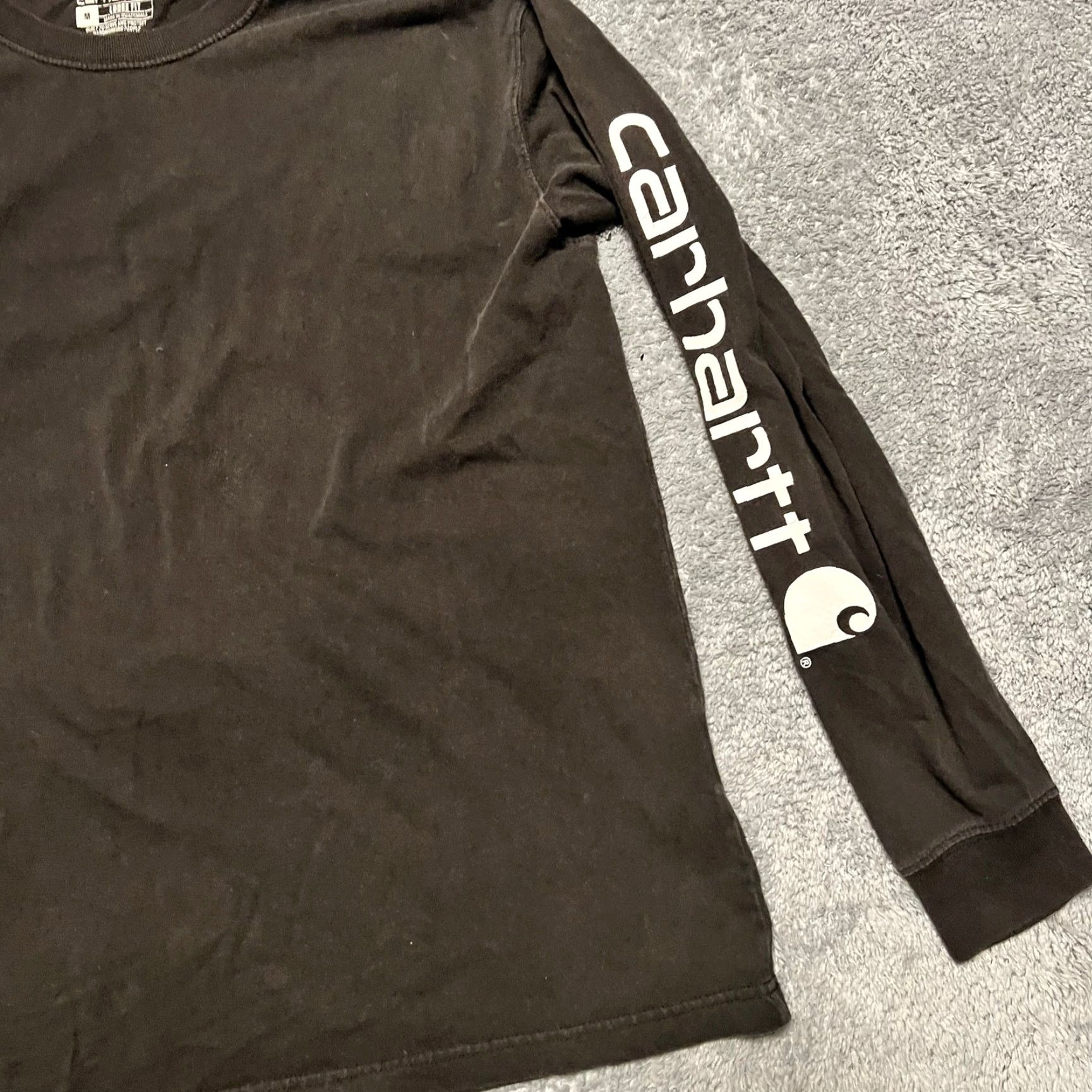 Carhartt Carhartt Shirt Mens Medium Loose Long Sleeve Crew Work Faded Black Size US M / EU 48-50 / 2 - 2 Thumbnail