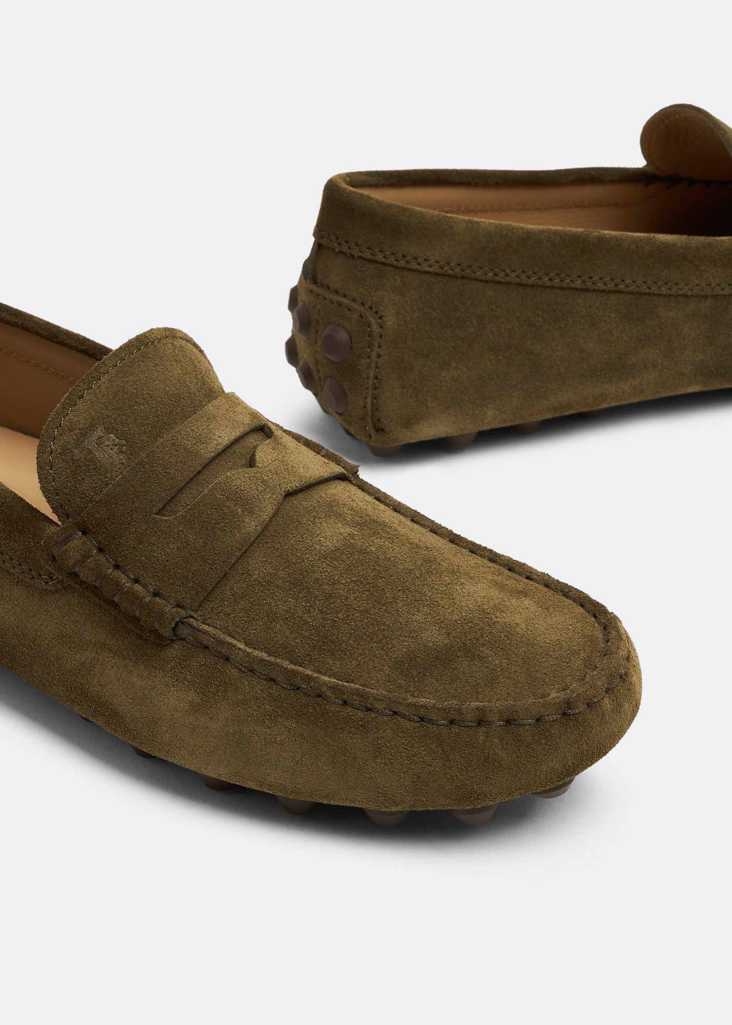 Tod's o1s22i1n0325 Suede Loafers in Olive Green Size US 7 / EU 40 - 2 Thumbnail