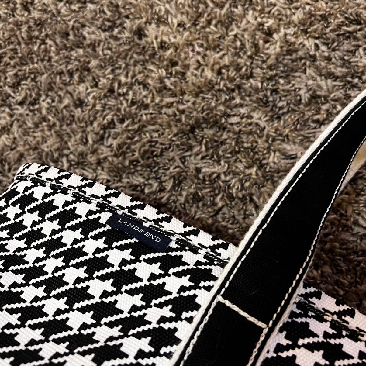 Lands' End Vintage Lands End Boat Tote Canvas Bag Large Houndstooth Size ONE SIZE - 4 Thumbnail