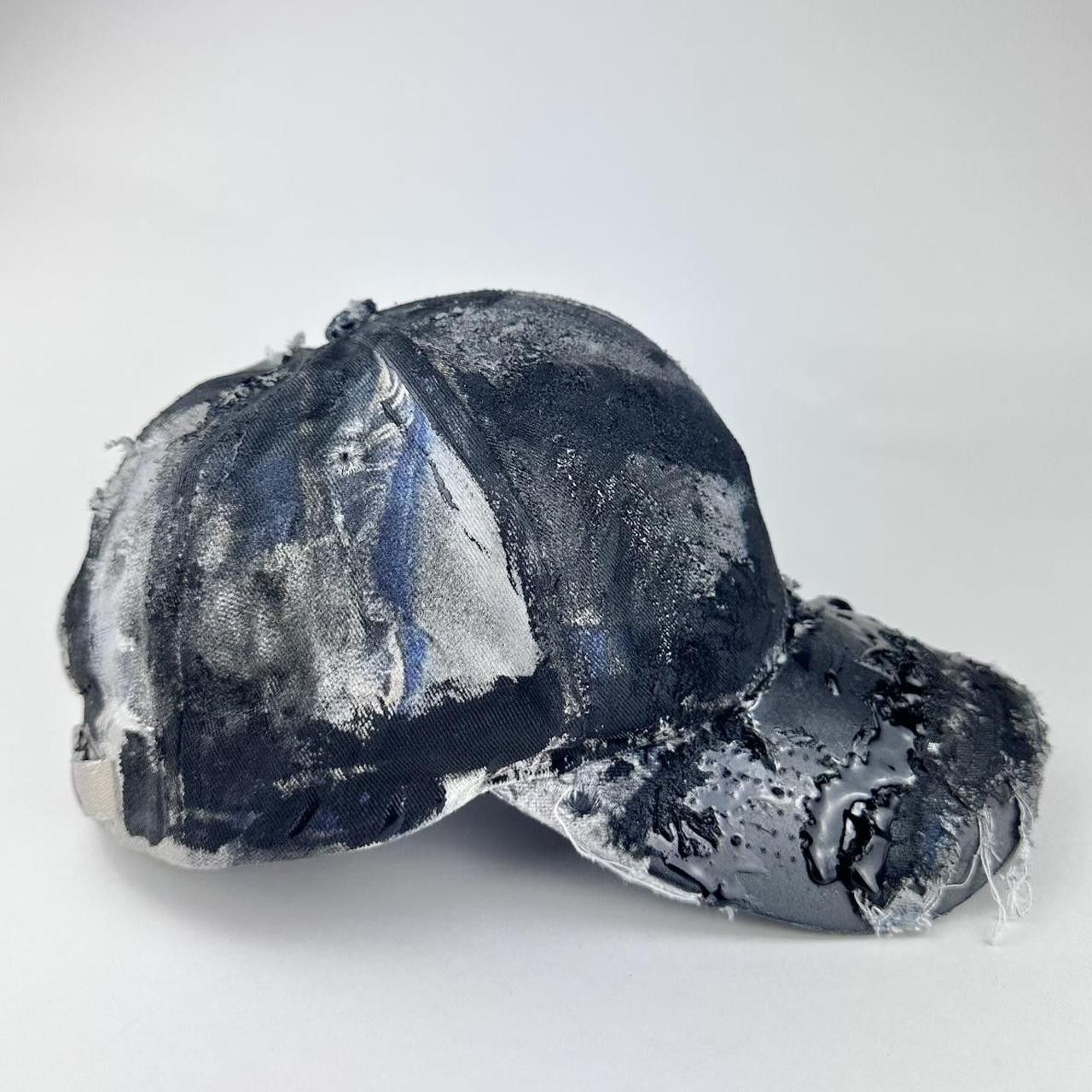Other ASTROBOI* 'Y's' Trompe L'oeil Black Denim Print Resin Hat Size ONE SIZE - 5 Thumbnail