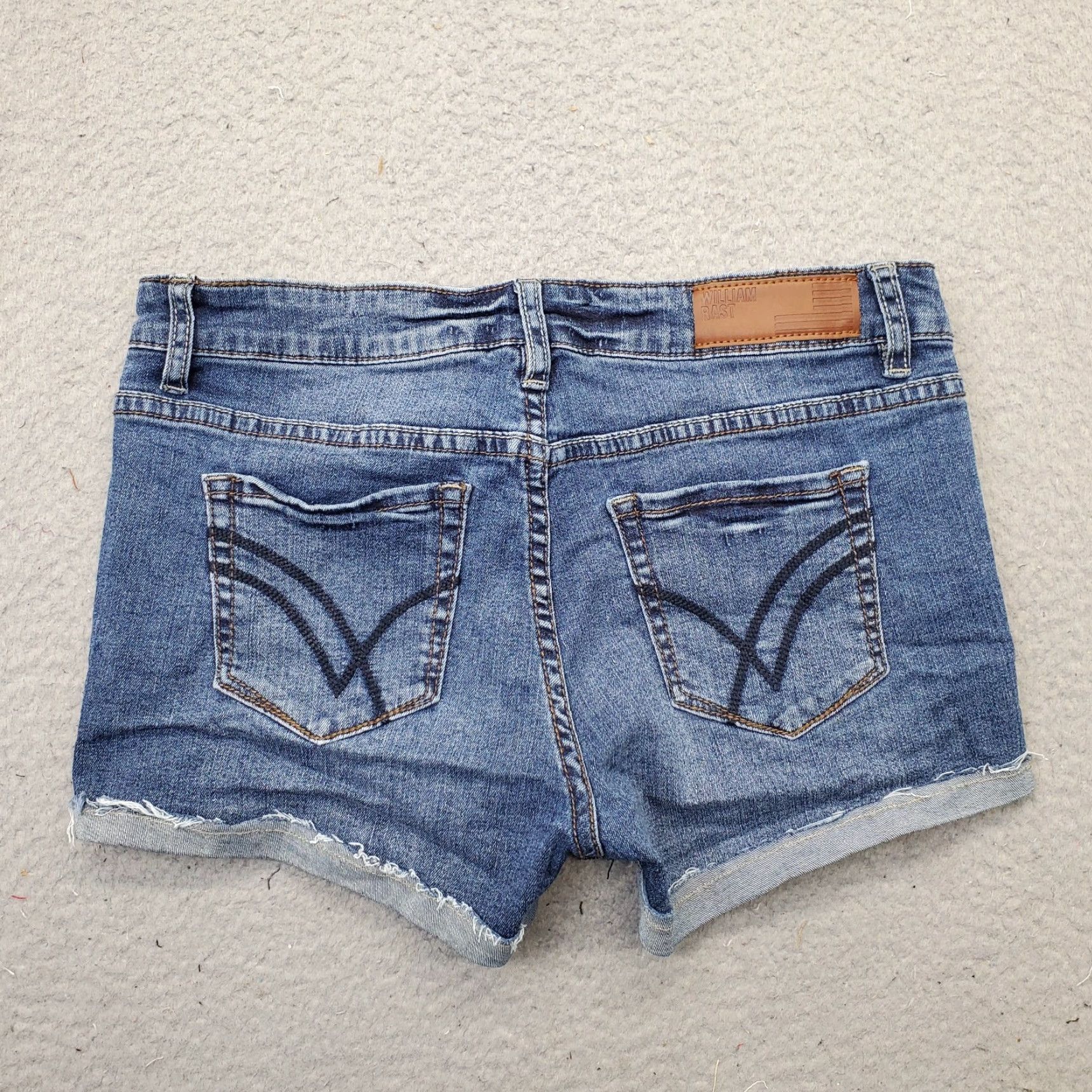 Denime William Rast Womens Jeans Shorts 27 Blue Denim Cuffed Hem Streetwear Distressed Shorts Size 27" / US 4 / IT 40 - 2 Thumbnail