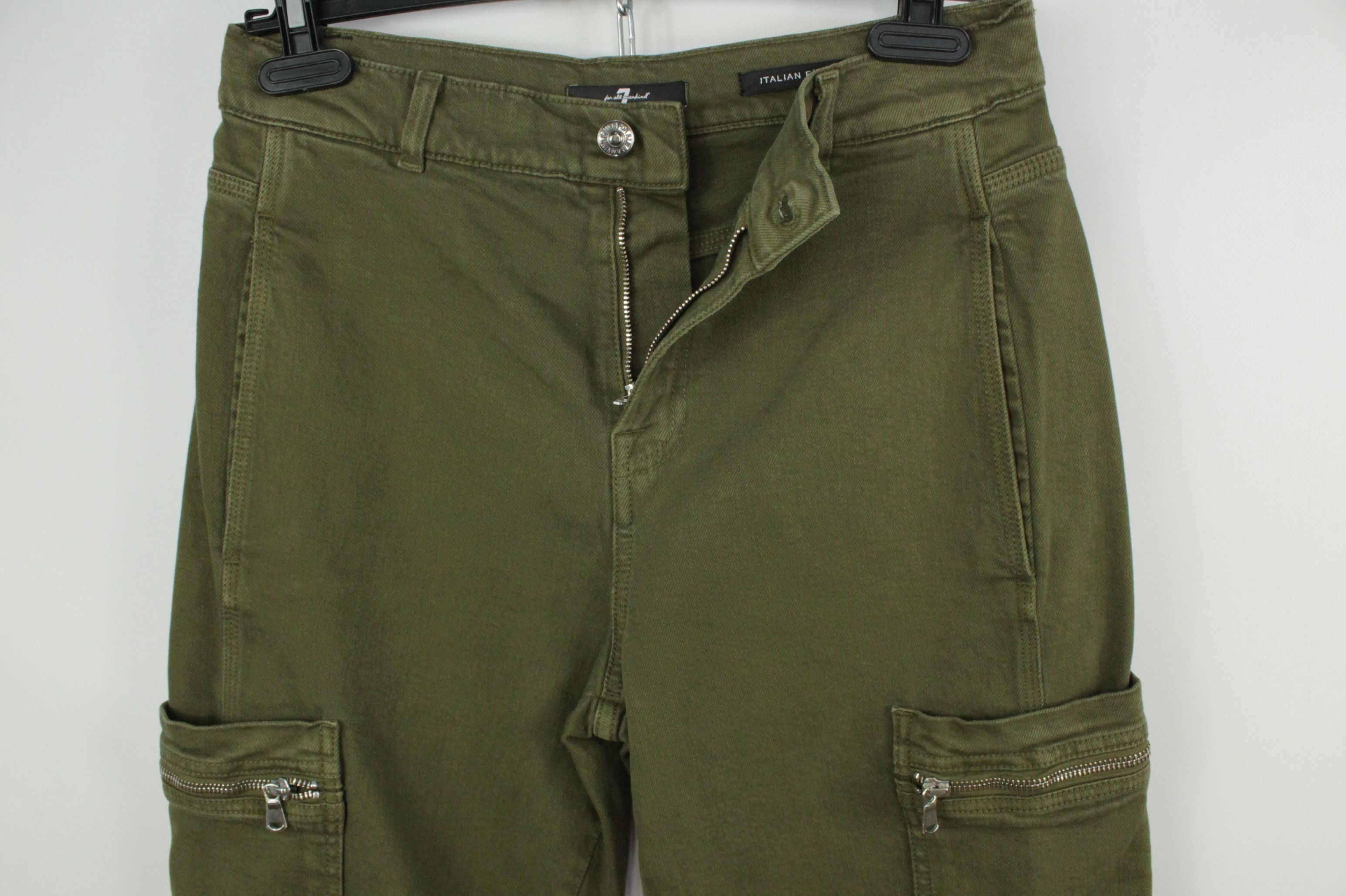 7 For All Mankind 7 For All Mankind Military Green Denim Cargo Pants Women's Size 28" / US 6 / IT 42 - 4 Thumbnail