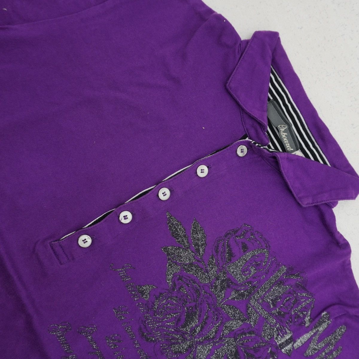 Hysteric Glamour Y2K Glam Poem Polo Tee Purple Rose Gothic ifsixwasnine style Size US M / EU 48-50 / 2 - 4 Thumbnail