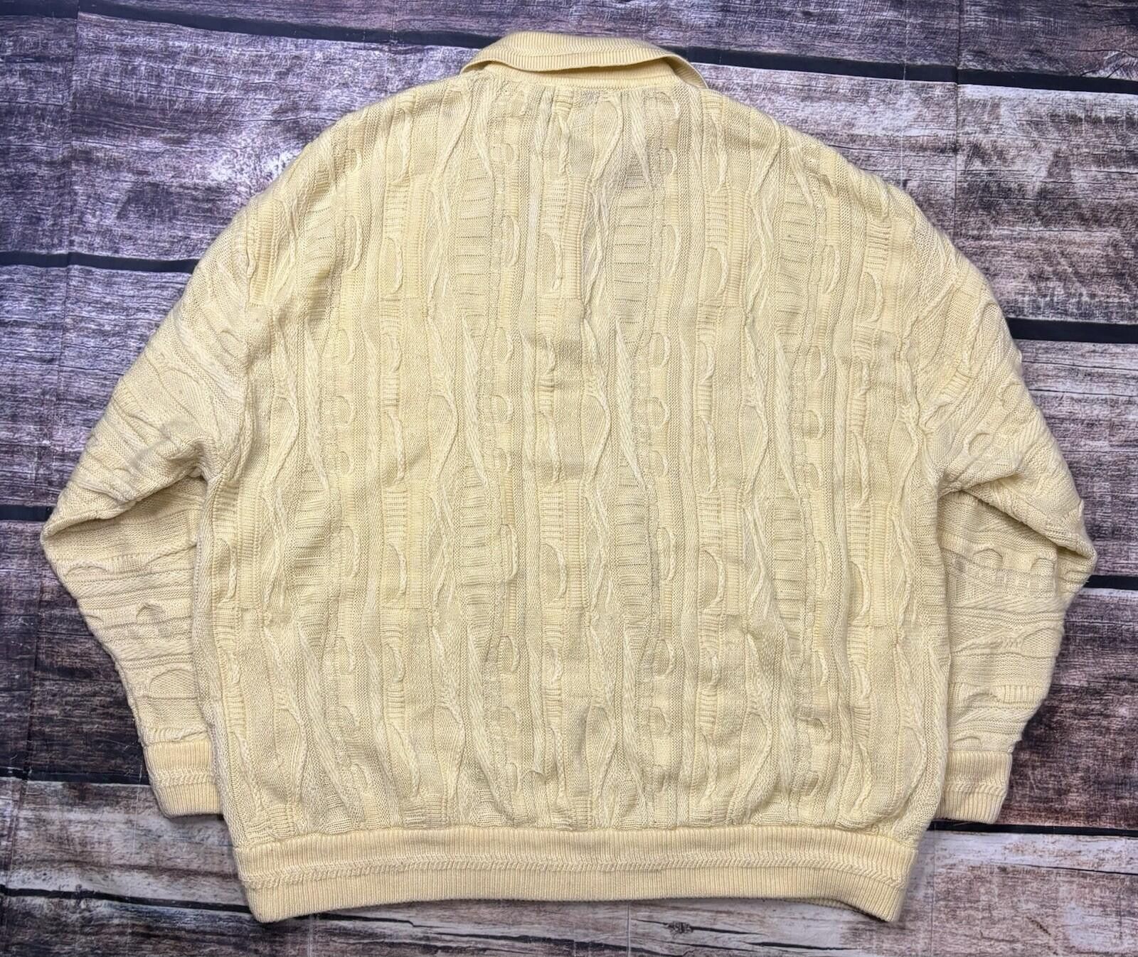 Coogi Coogi Polo Sweater Mens 2XL Wool 3D Knit Biggie Yellow 90s Size US XXL / EU 58 / 5 - 3 Thumbnail