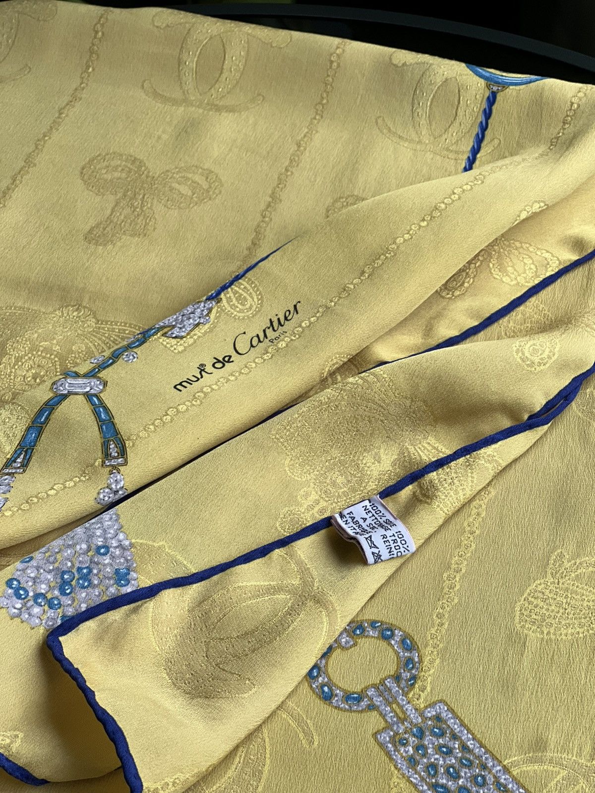Cartier Vintage Cartier Yellow Silk Scarf Jewelry Print Paris Size ONE SIZE - 22 Thumbnail