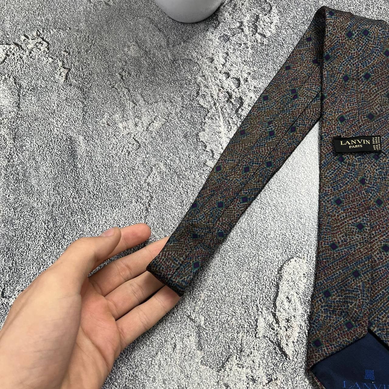 Lanvin Lanvin Paris Men's Floral Bron Tie 100% SILK Made in France Size ONE SIZE - 9 Thumbnail