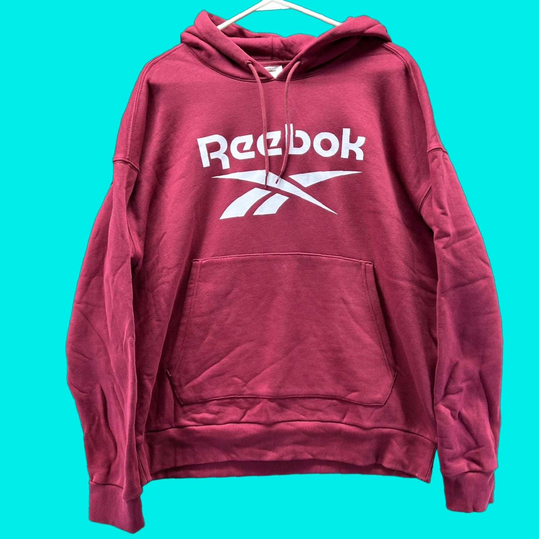 Reebok Reebok Hoodie Mens XL Red Big Logo Graphic Pullover Fleece Sweatshirt Athletic Size US XL / EU 56 / 4 - 1 Thumbnail