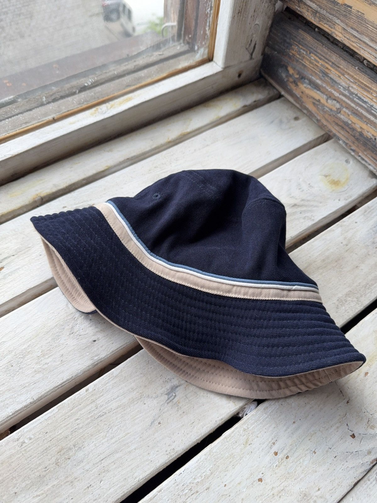 O'Neill × Vintage 00s Y2K O’Neill Surf Bucket Hat Navy Beige Logo Vintage Size ONE SIZE - 3 Thumbnail