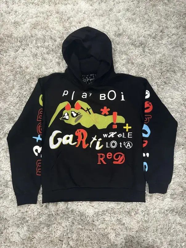 image of Cactus Plant Flea Market x Playboi Carti Cpfm Playboi Carti Metamorphosis Hoodie Black Xl, Men's