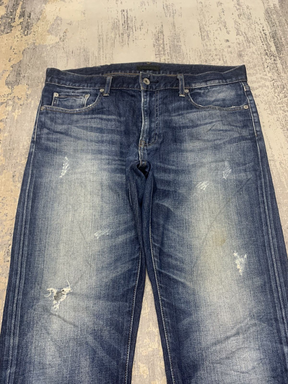 Japanese Brand Vintage Uniqlo Distressed Denim 36x29 Size US 36 / EU 52 - 5 Thumbnail