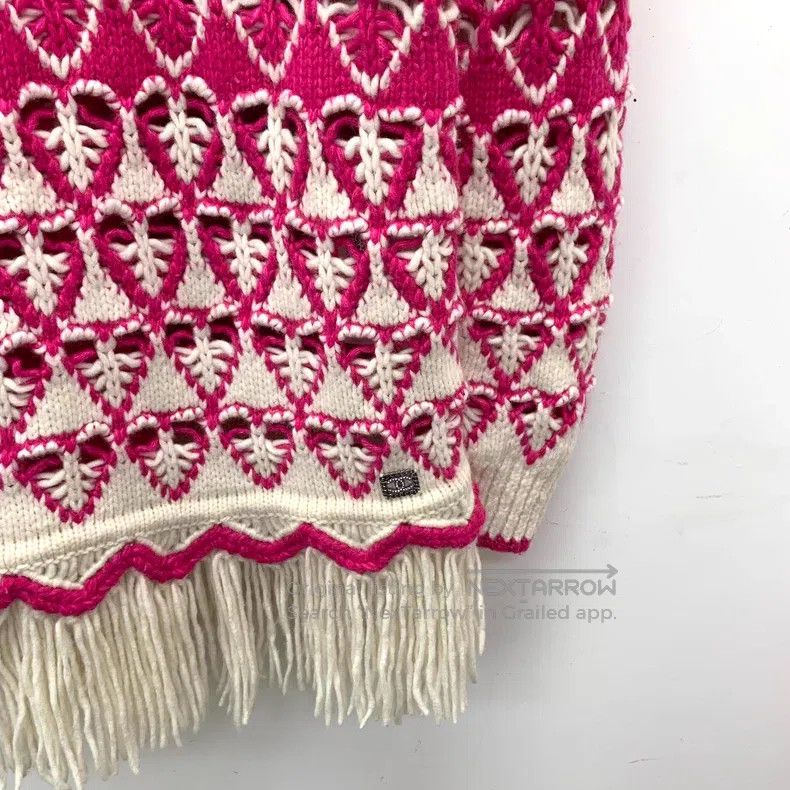 Chanel Chanel Colour block knitted love cashmere tassel hooded lo Size XS / US 0-2 / IT 36-38 - 4 Thumbnail