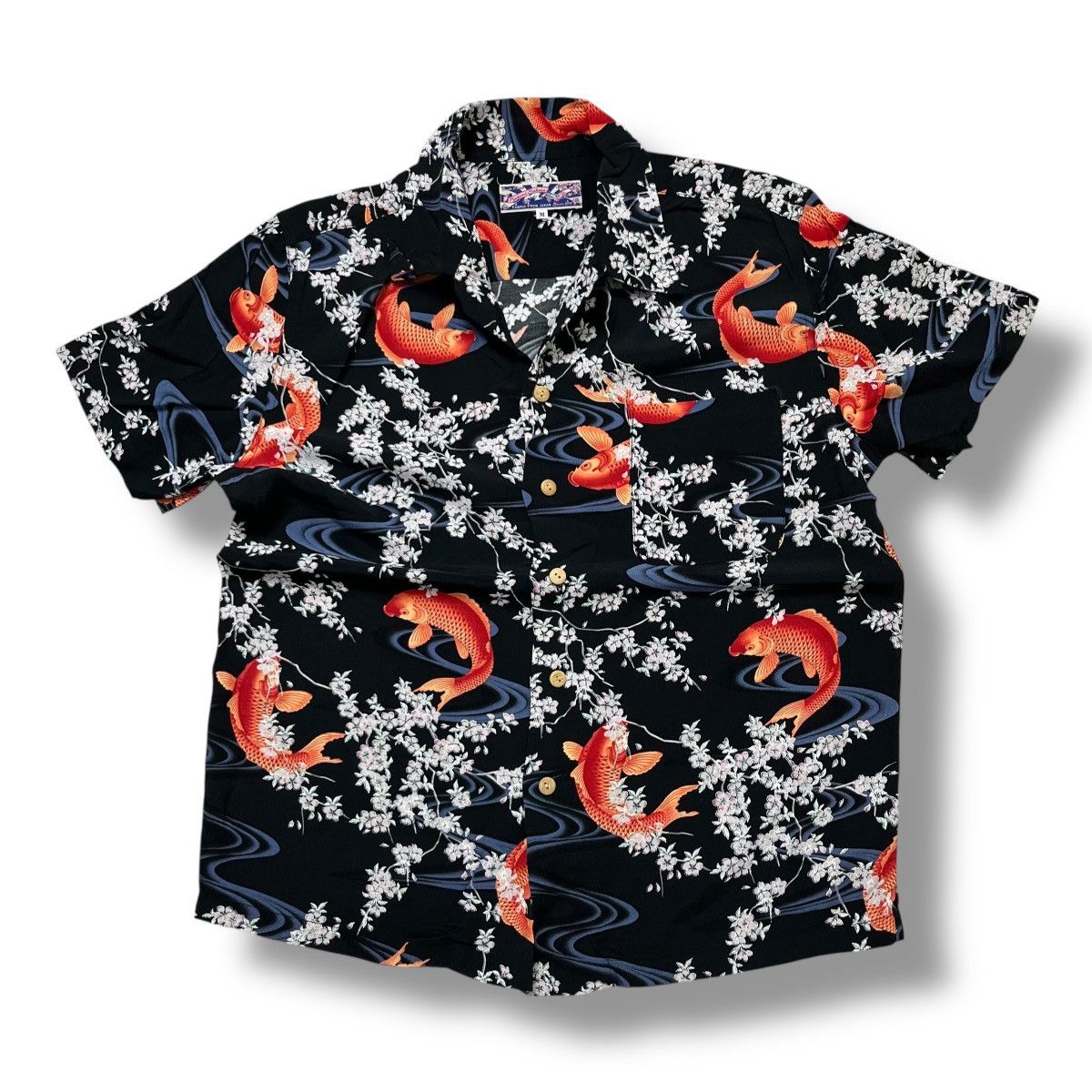 Nagomi sakura loop collar shirt fish pattern