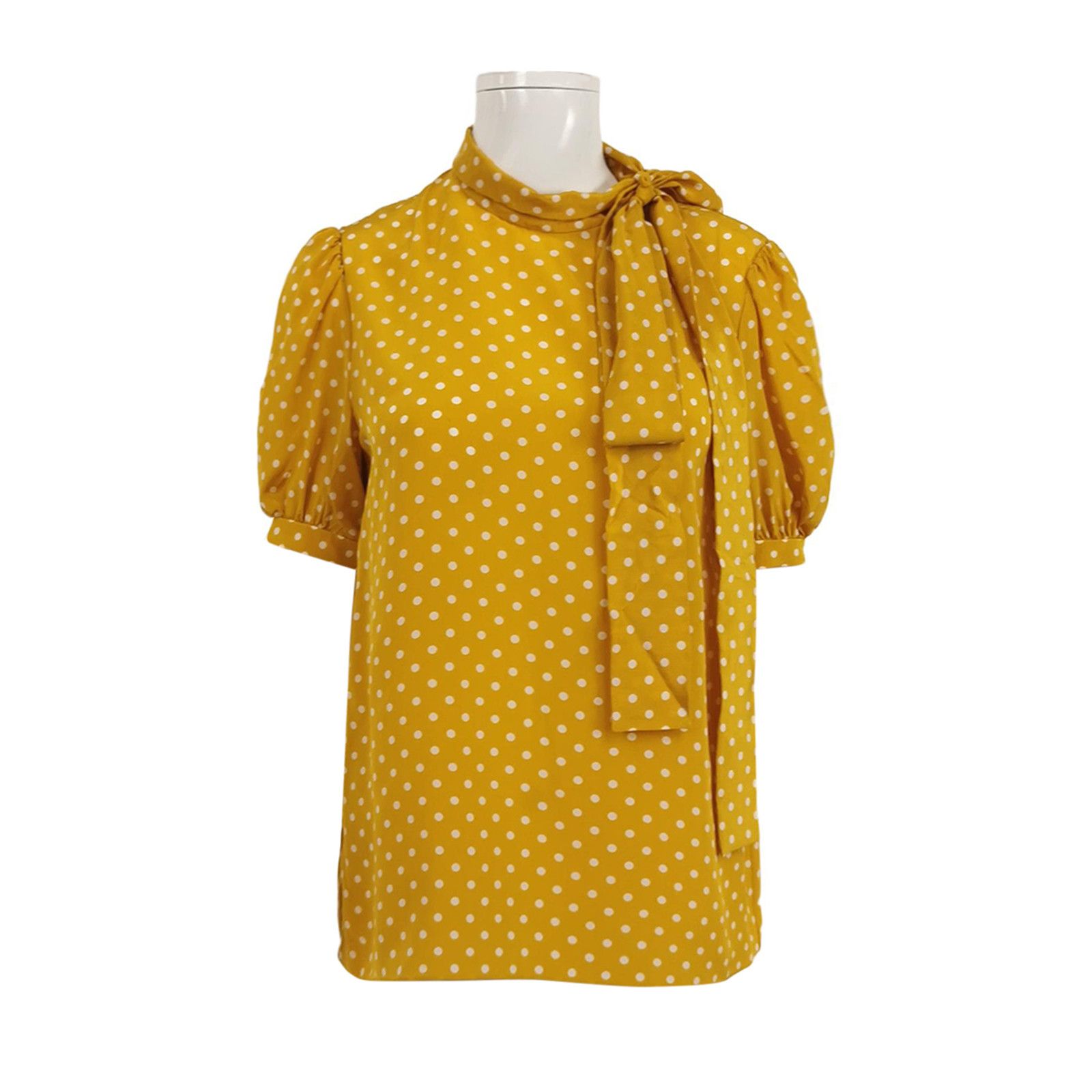 Celine Celine 2020SS Yellow silk polka dot shirt | Grailed