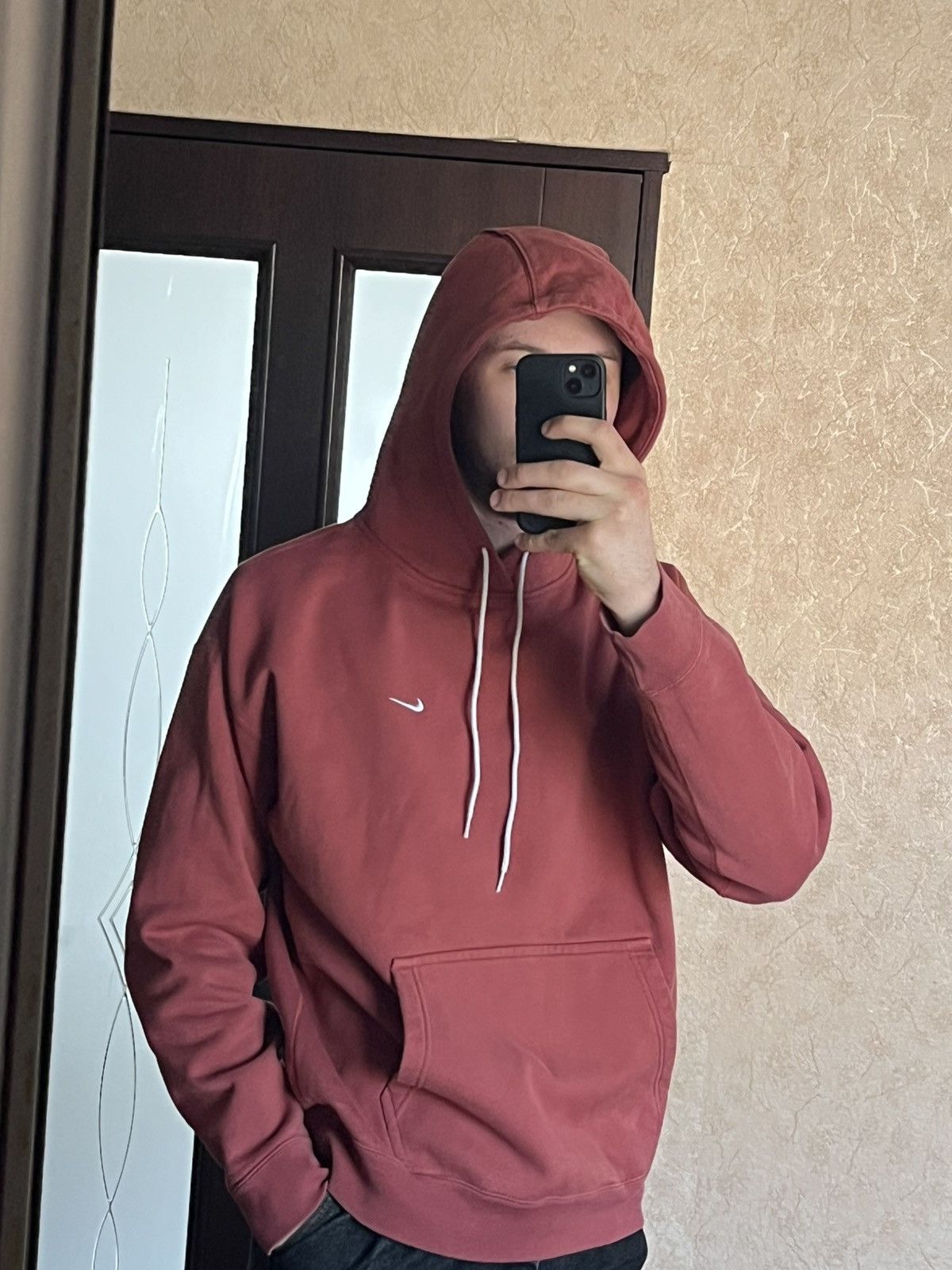 Nike × Vintage Nike Lab Fleece Hoodie Oversize Peach minimalistic logo Size US L / EU 52-54 / 3 - 2 Thumbnail