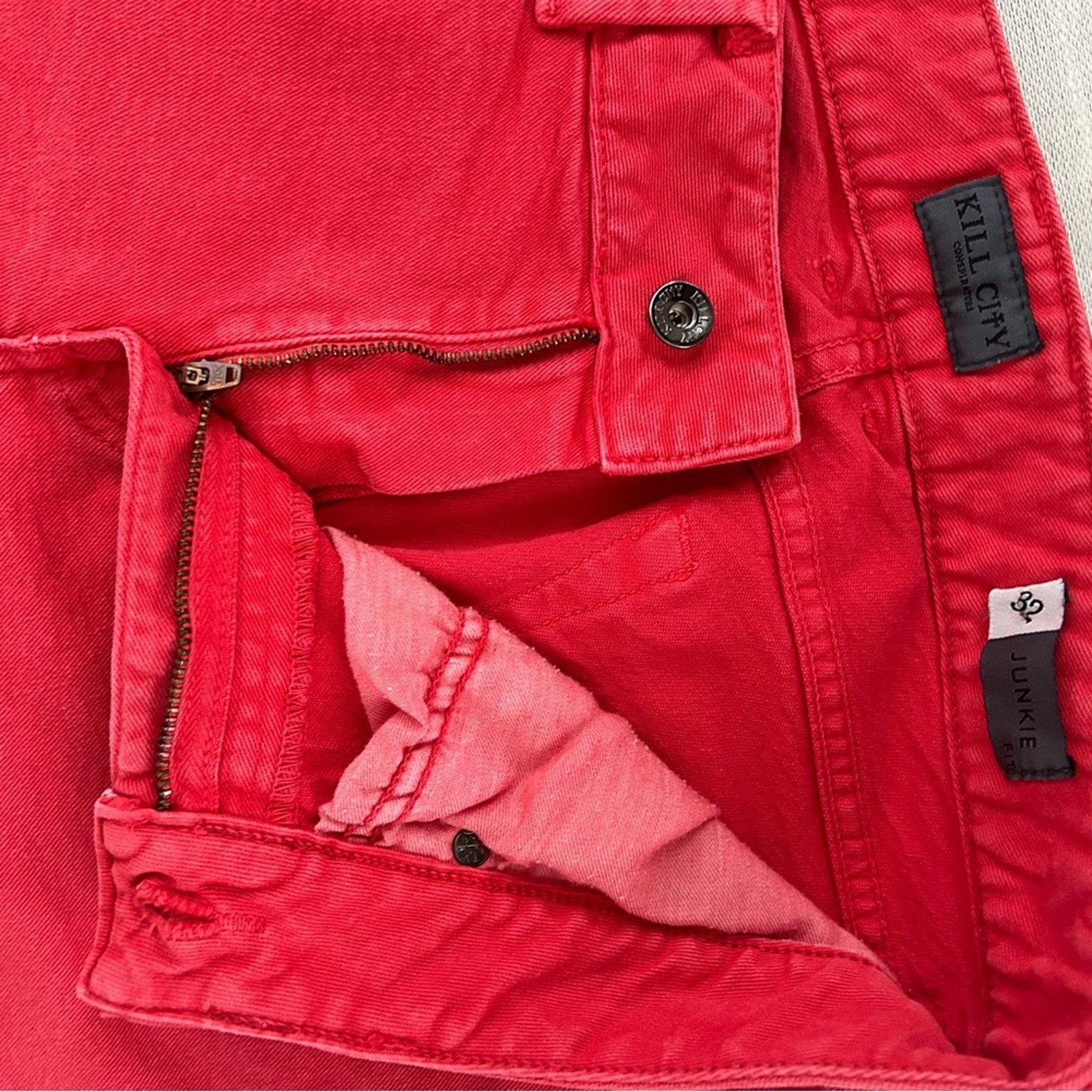 Kill City Kill city conspirators unisex Orange denim jean shorts W32 Size US 32 / EU 48 - 5 Thumbnail
