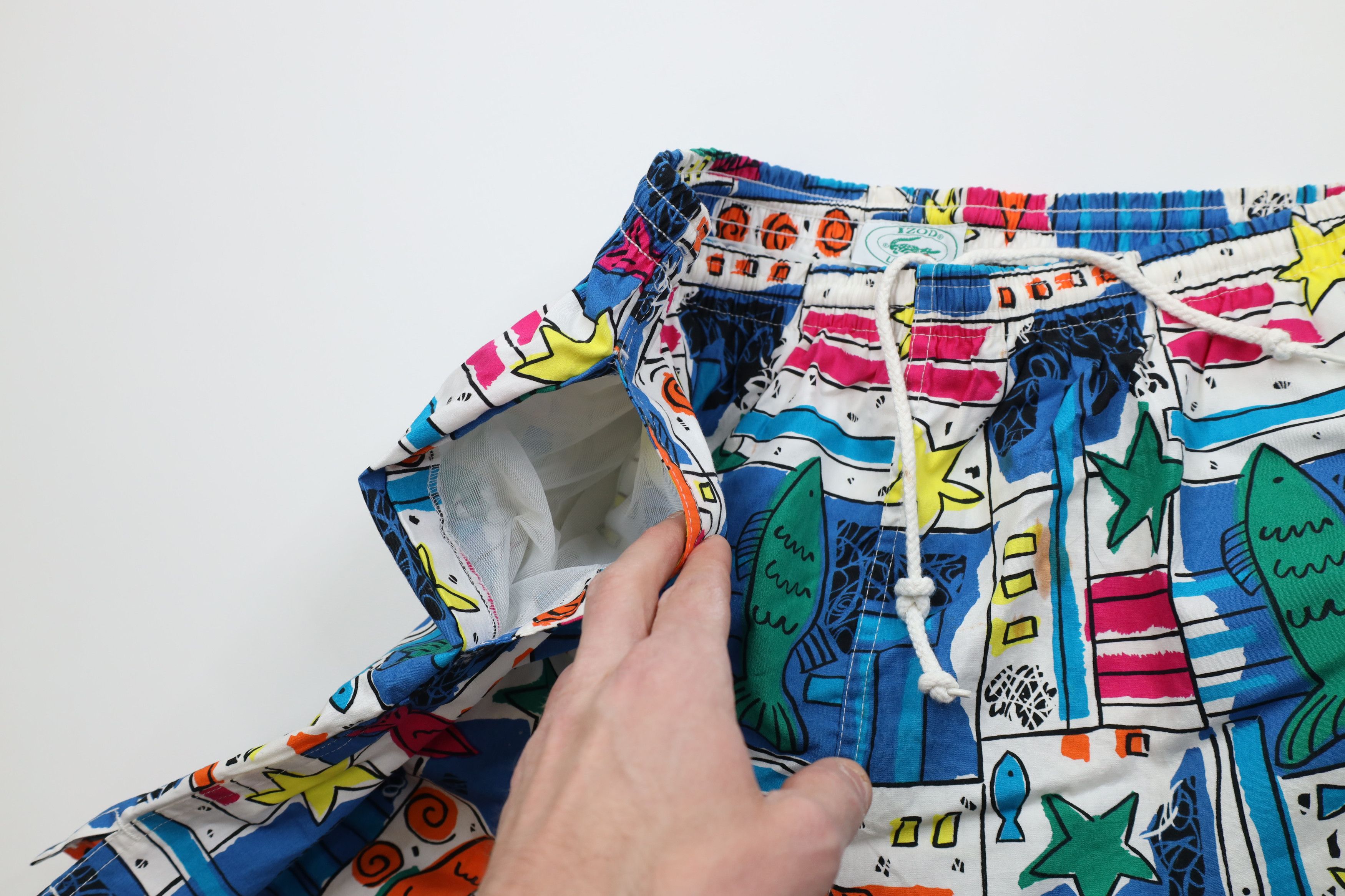 Lacoste Vintage 80s Izod Lacoste Lined Shorts Swim Trunks Cotton Size US 34 / EU 50 - 7 Thumbnail