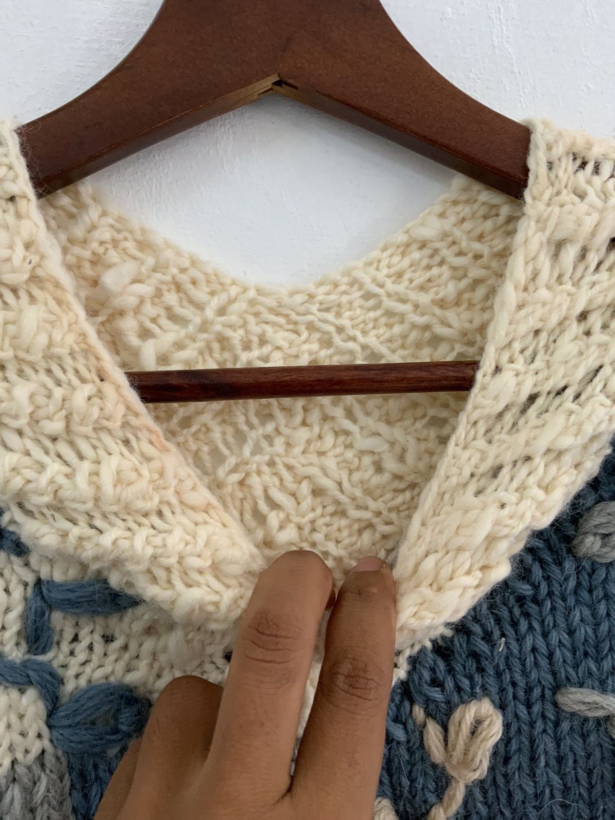 Handmade Cross Stich Flower Handmade Knitwear Size US M / EU 48-50 / 2 - 7 Thumbnail
