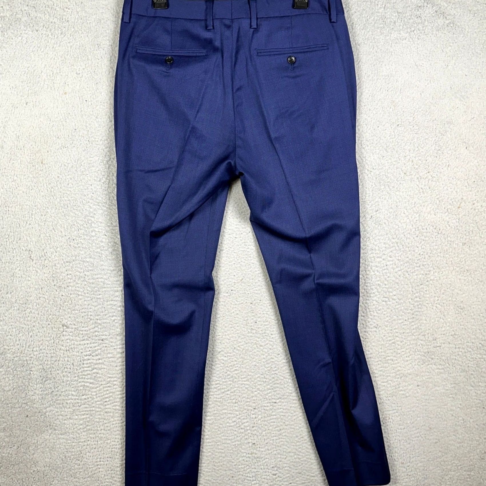 Bonobos Bonobos Dress Pants Navy Blue Slim Fit Flat Front Wool Spandex 33 Waist 32 Inseam Mens EUC Size US 33 - 2 Thumbnail