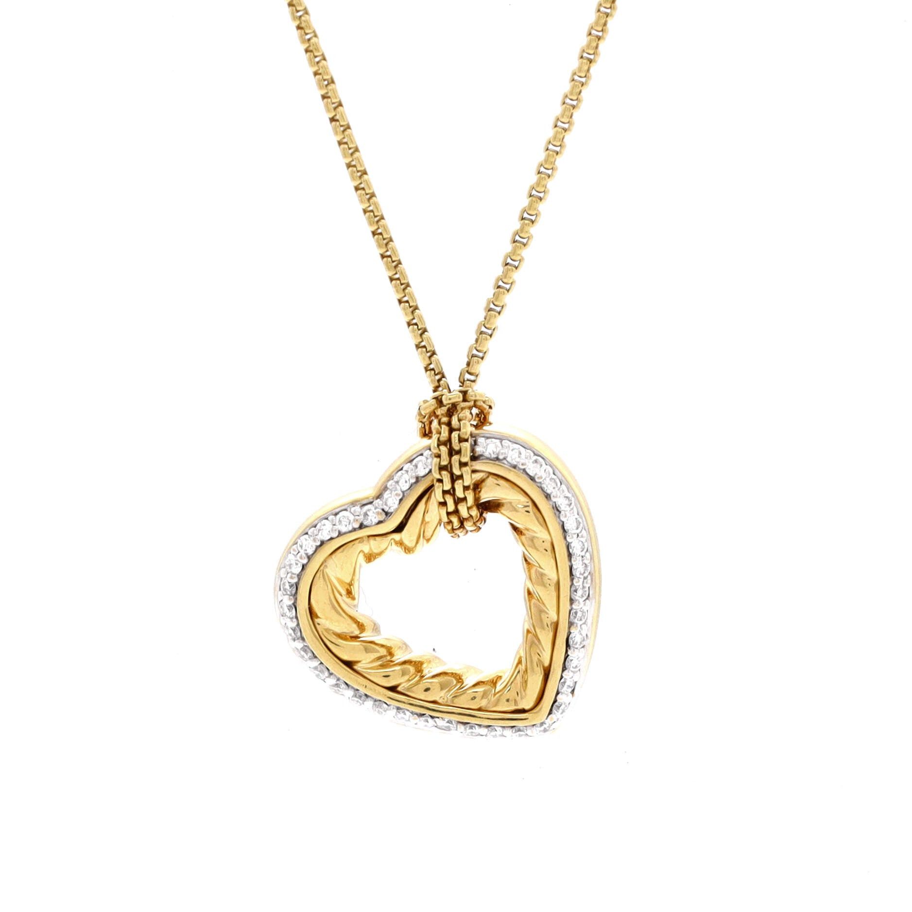 David Yurman Cable Heart Pendant Necklace Size ONE SIZE - 1 Thumbnail