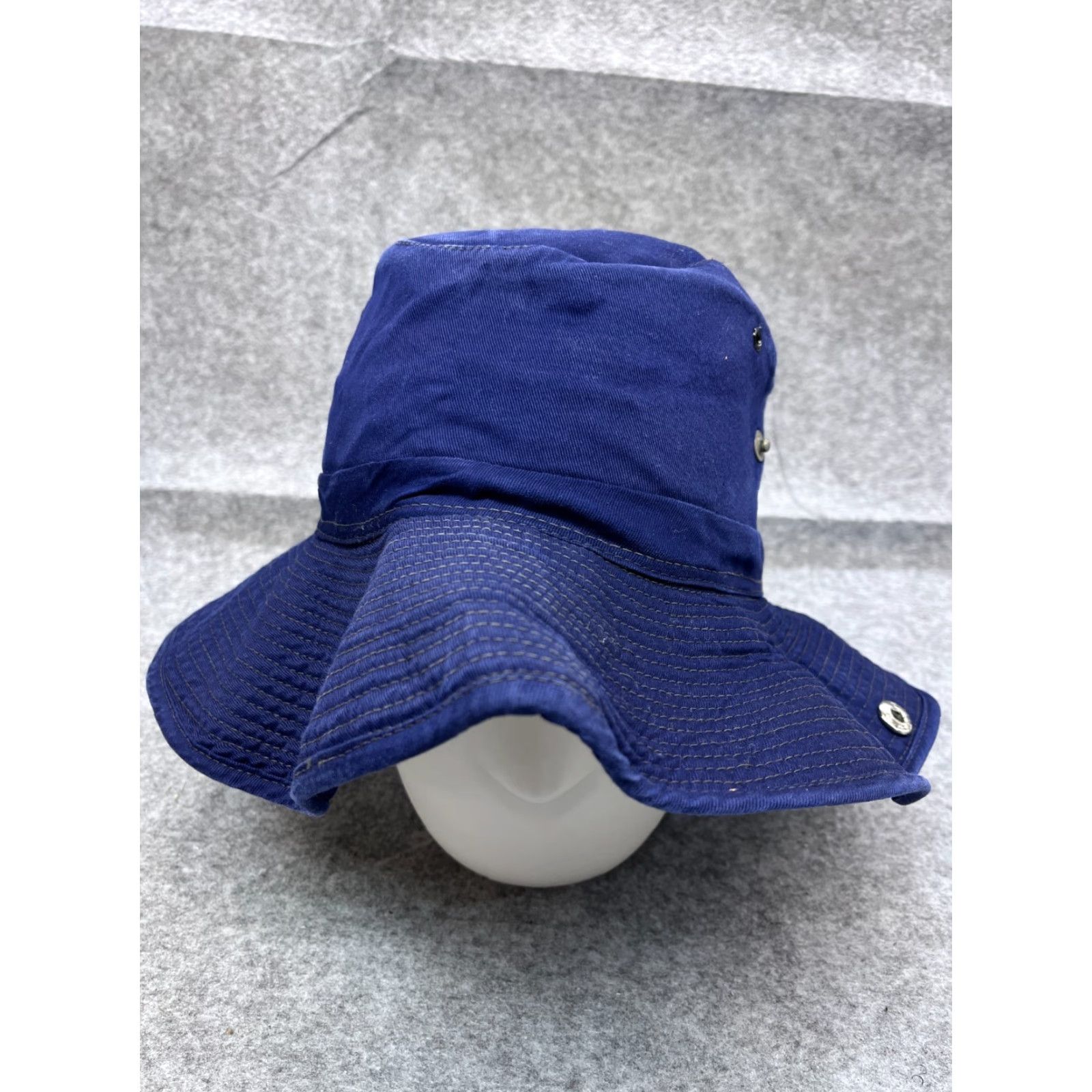 Vintage Adult Sun Bucket Hat Blue 100% Cotton One Size Hike Camp Beach Outdoors Size ONE SIZE - 2 Thumbnail