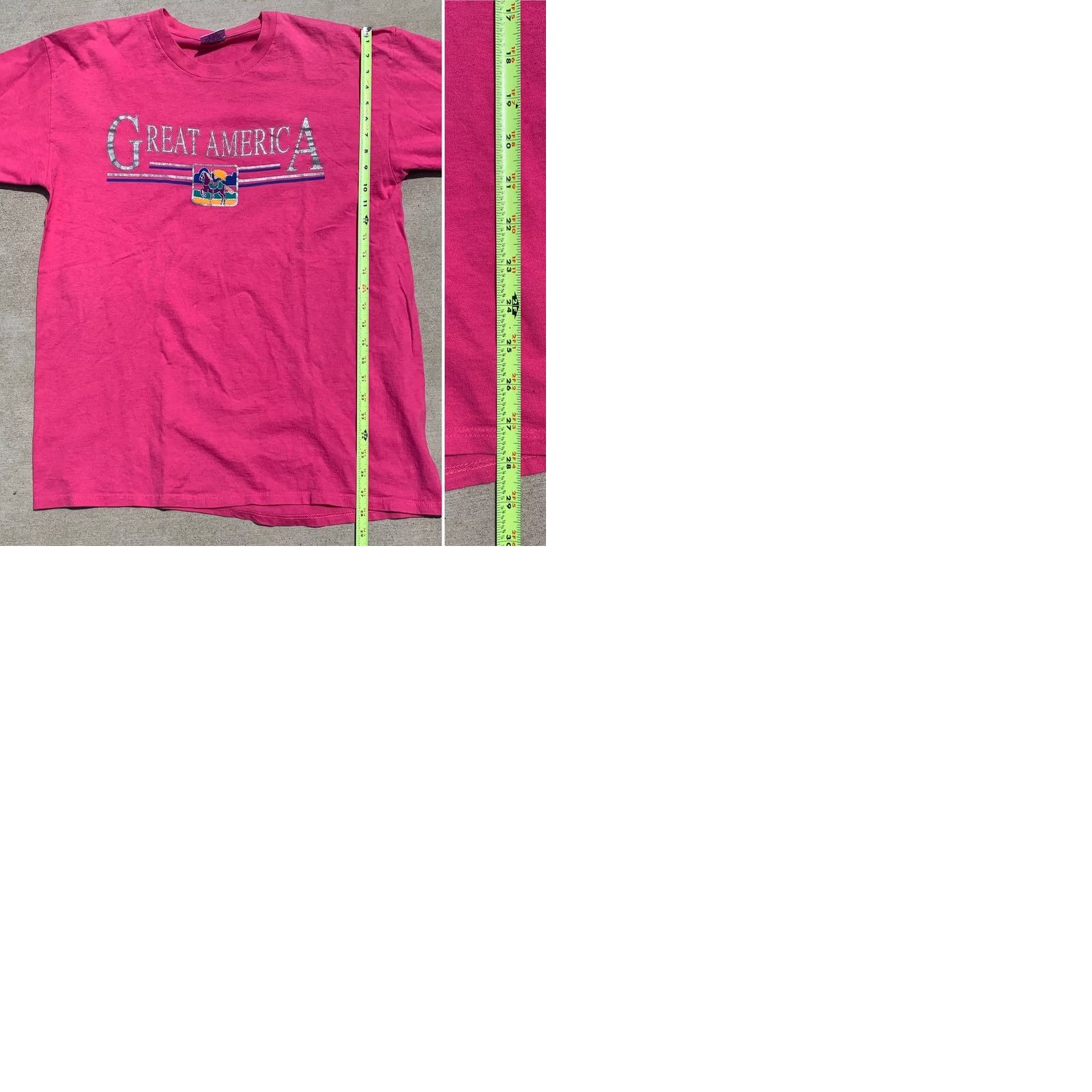 Vintage VINTAGE Great America T-Shirt XL Wellington Apparel Sport Unisex Graphic Tee 1990s Pink Carousel Horse Men Women Boys Girls Size US XL / EU 56 / 4 - 9 Thumbnail
