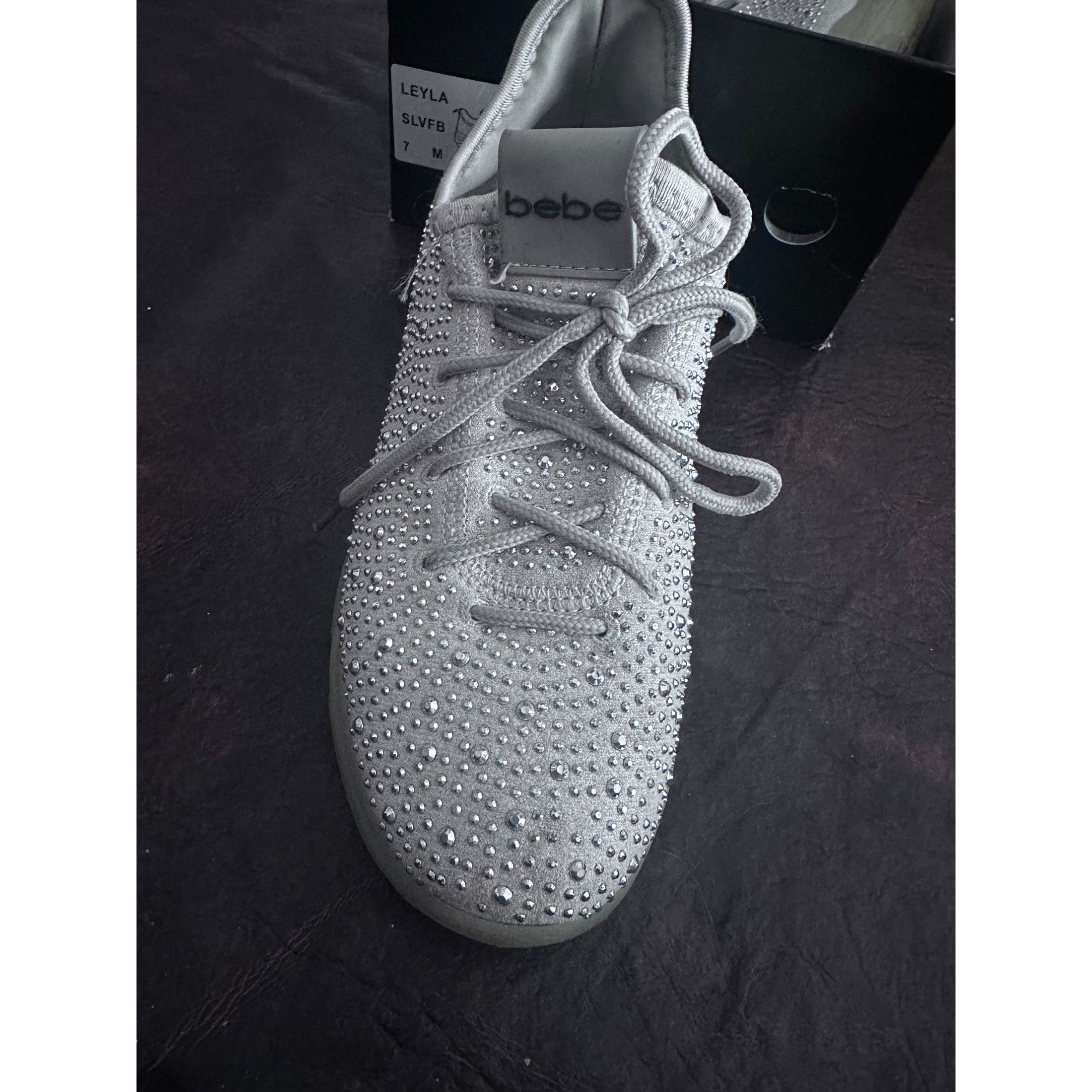 Bebe bebe sport Women's Leyla Lace-Up Rhinestone Sneakers w/box s Size US 7 / IT 37 - 6 Thumbnail