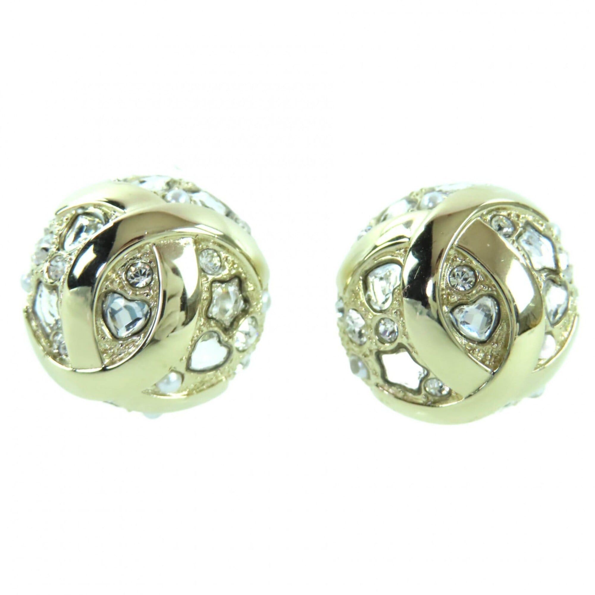 Chanel CHANEL B25P ABF219 Metal Strass Star & Heart Motif Ball Earrings (Pair) Gold, with Box, Women's Size ONE SIZE - 1 Thumbnail
