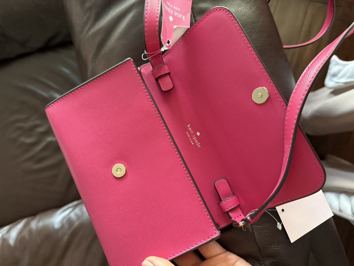 Kate Spade Kate Spade Brynn Small Flap Crossbody Bag Clutch, Pink Ruby Size ONE SIZE - 10 Thumbnail