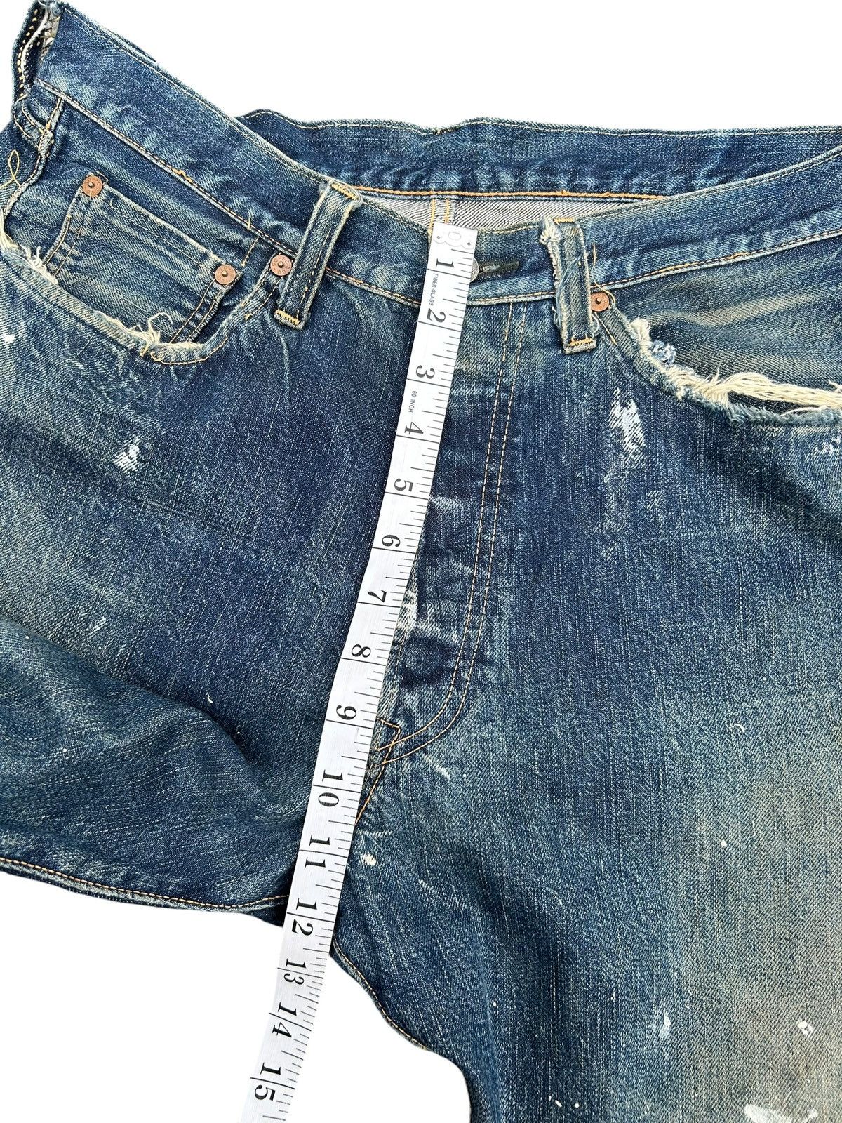 Kapital Vintage Full Count Selvedge Thrashed Denim Jeans Size US 31 - 23 Thumbnail