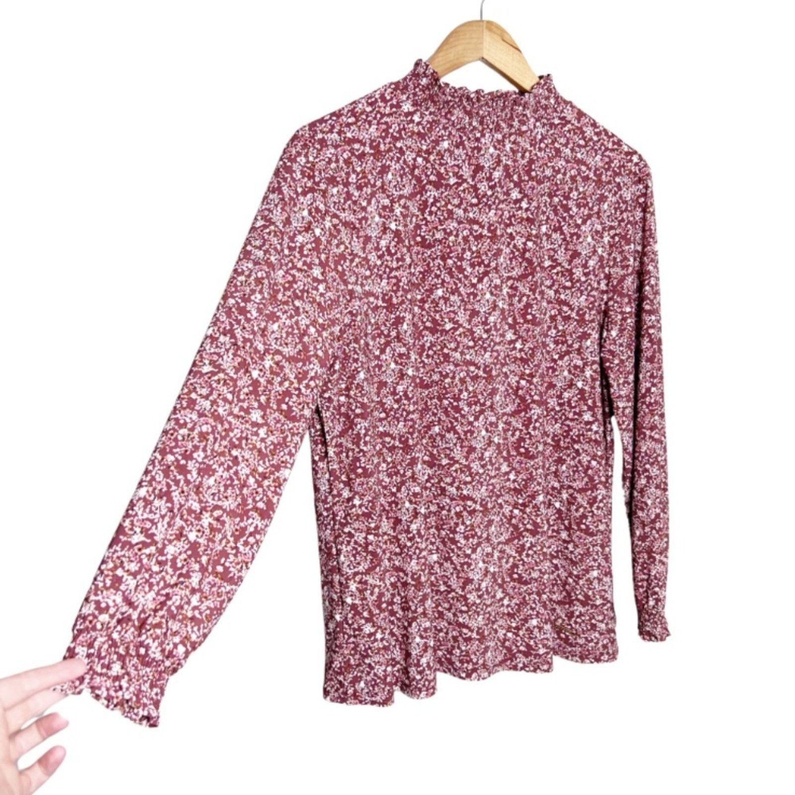 Anne Klein New with Tag Anne Klein Women's Floral Turtleneck Blouse Size L / US 10 / IT 46 - 7 Thumbnail