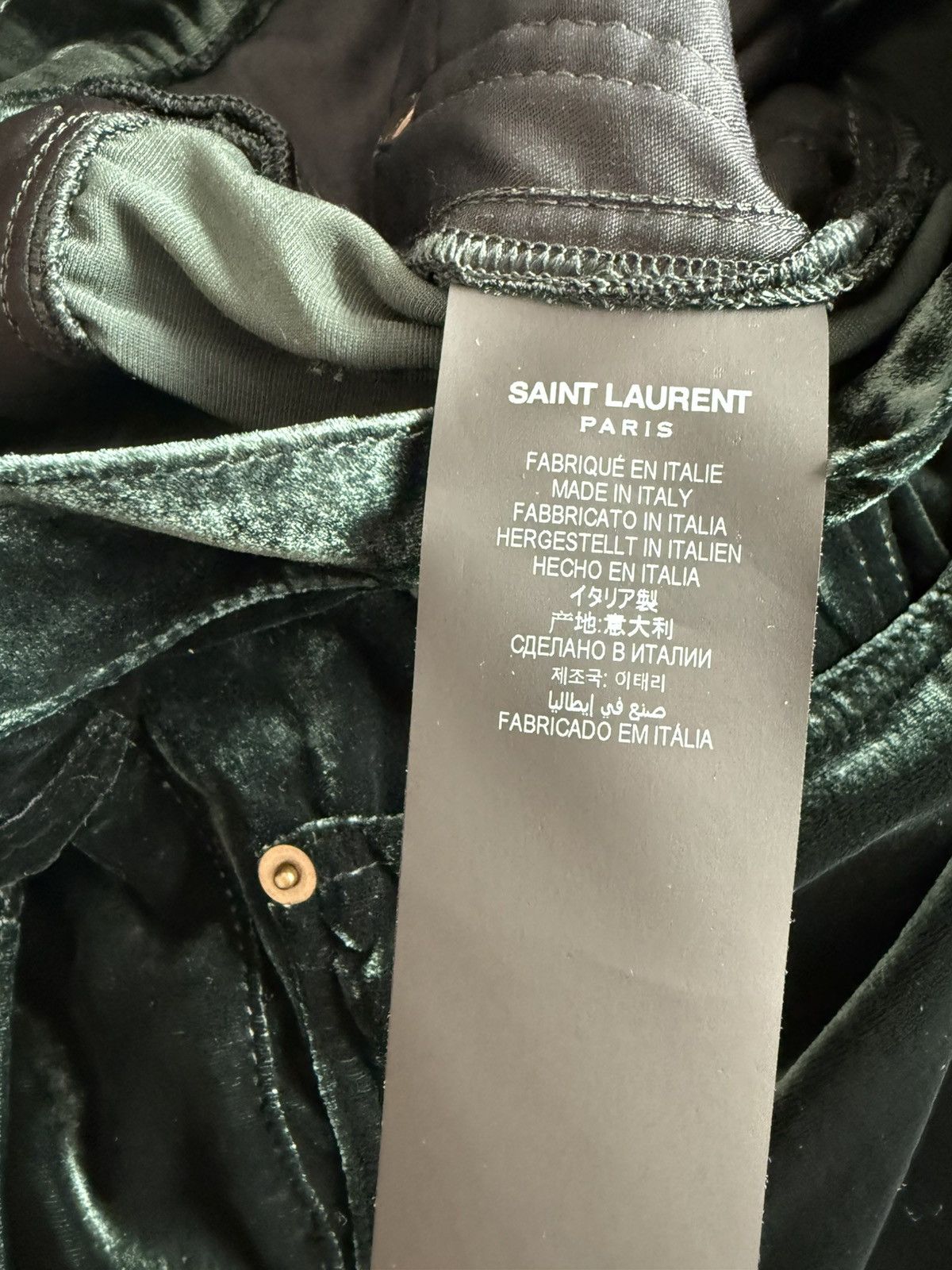 Saint Laurent Paris FW22' Saint Laurent Wide Leg Velvet Pants Green Size US 33 - 11 Thumbnail