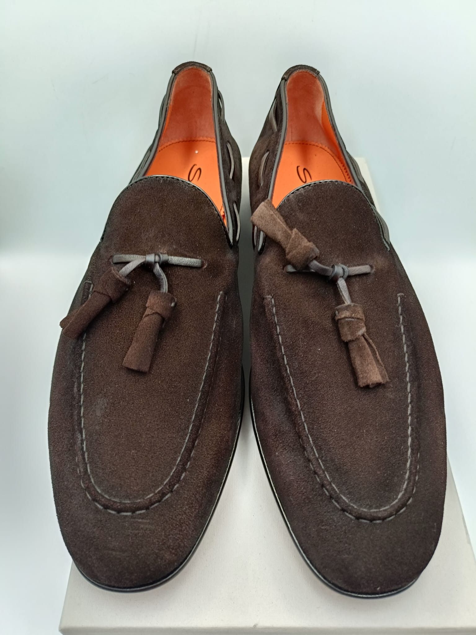 Santoni Santoni Tassel Loafers Suede Brown Size US 12.5 / EU 45-46 - 5 Thumbnail