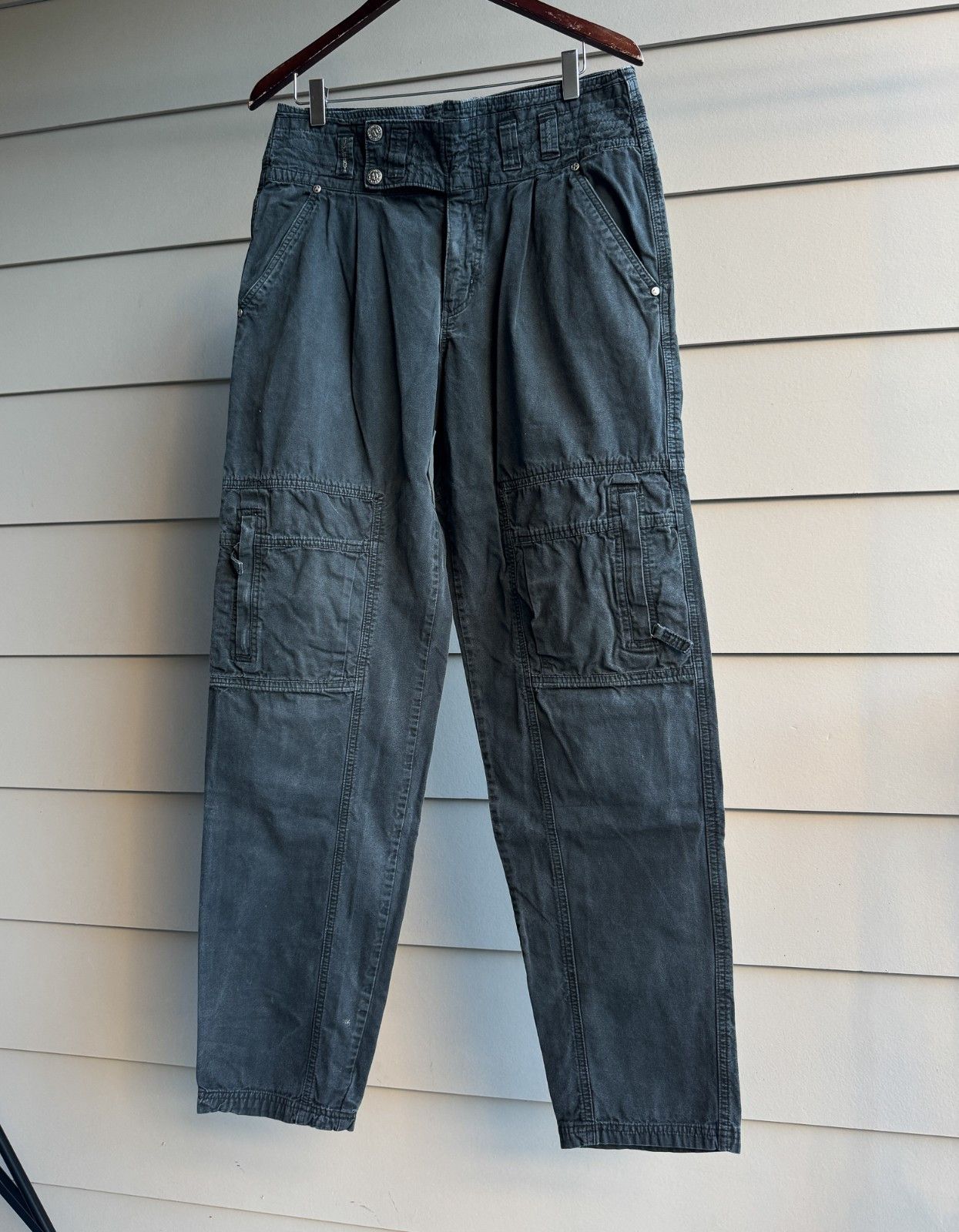 Bugle Boy Vintage 90s Cargo Pants Gray Cotton Military Grunge 34x36 Size US 34 / EU 50 - 9 Thumbnail