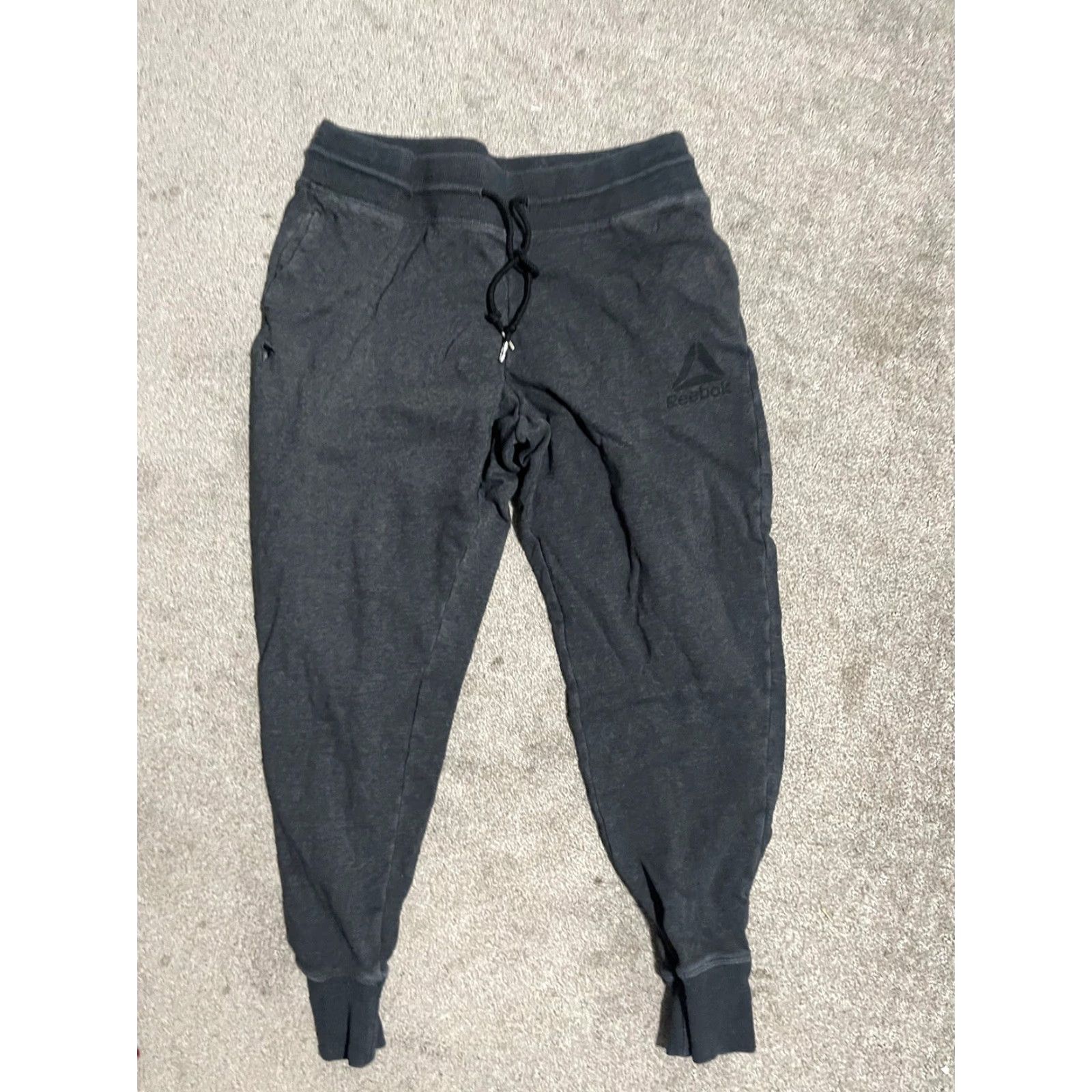 Reebok REEBOK Cozy Fleece Jogger Sweatpants Pockets Size Large Black Gray Women Pants L Pockets Sweatpants Size 36" / US 14 / IT 50 - 2 Thumbnail