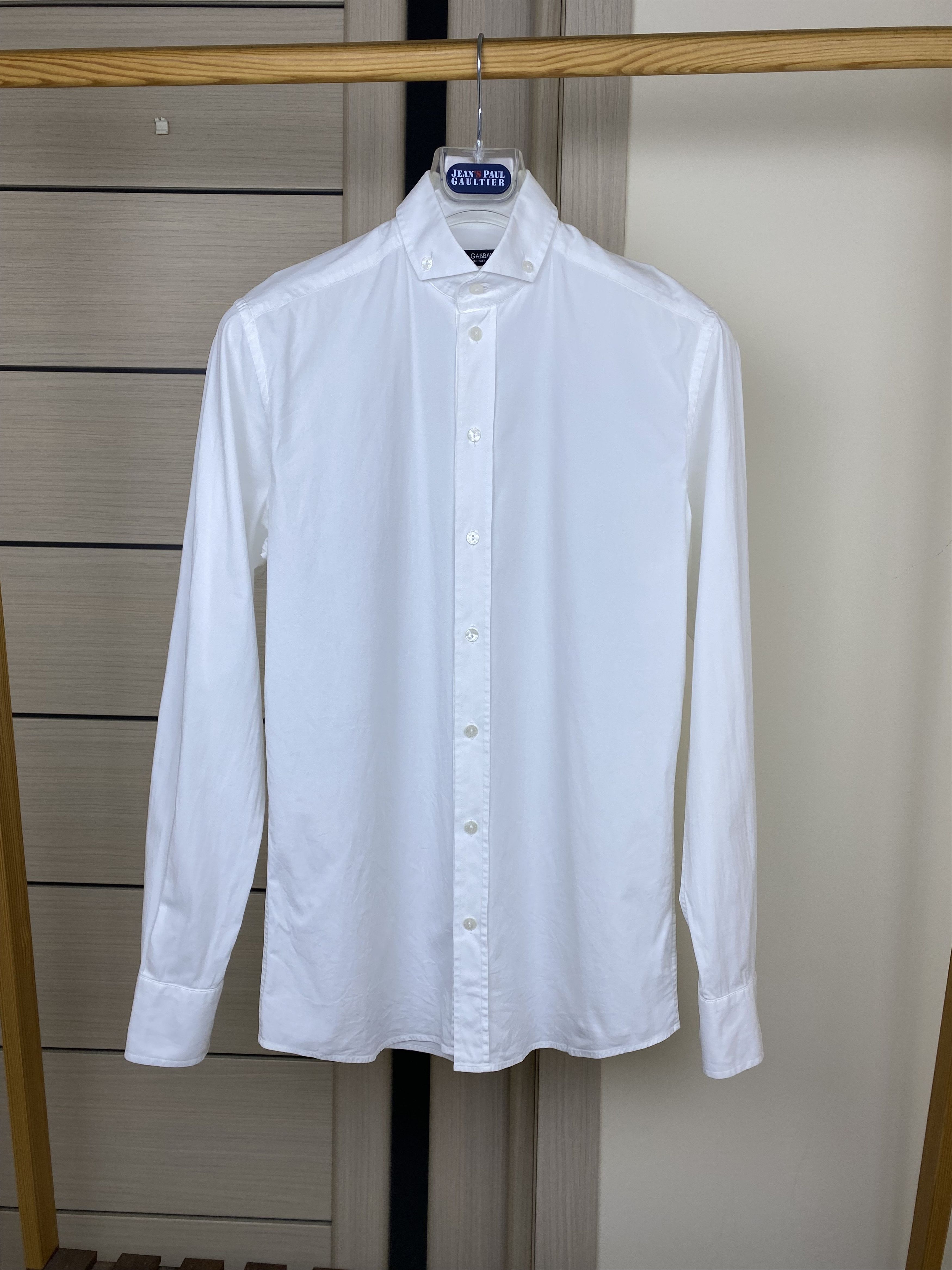 Dolce & Gabbana Classic white cotton slim-fit Dolce & Gabbana gold shirt Size US M / EU 48-50 / 2 - 2 Thumbnail