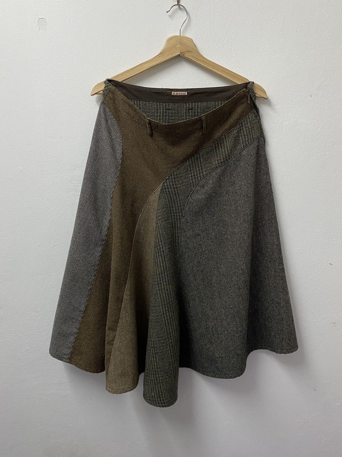 Kapital Kapital Patchwork Wool Midi Skirt Size 30" / US 8 / IT 44 - 1 Thumbnail