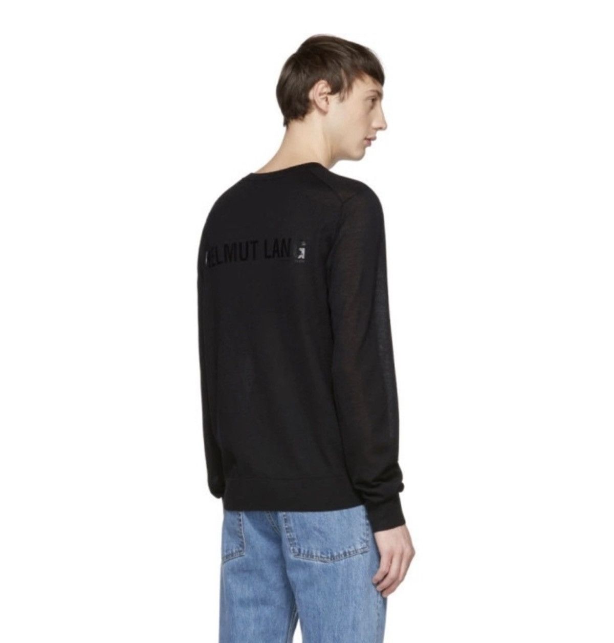 Helmut Lang Helmut Lang Silk/Wool Fine Knit Sweater Black – Minimal Logo Size US S / EU 44-46 / 1 - 2 Thumbnail