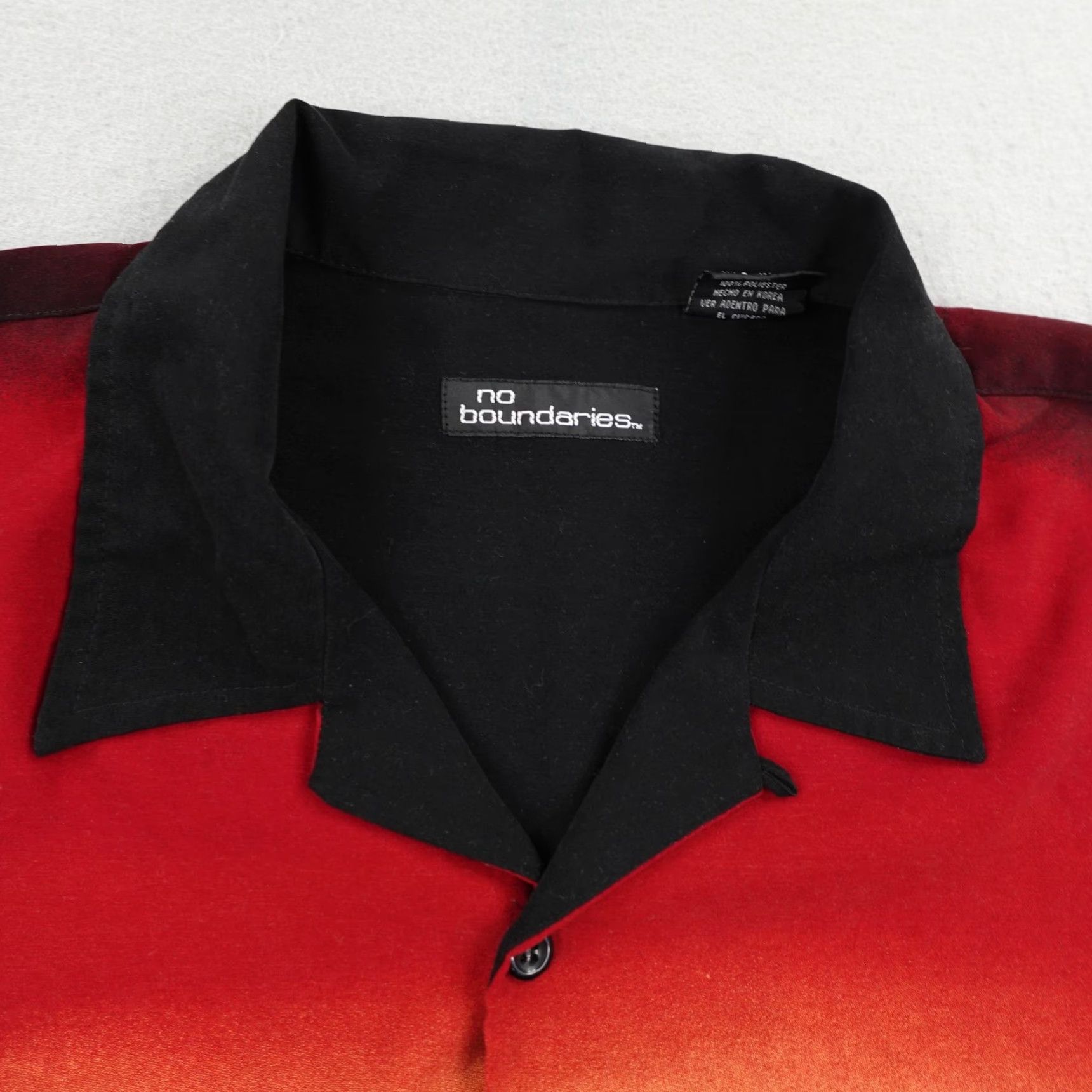 Vintage VINTAGE No Boundaries Shirt 3XL Black Red Button-Up Camp Motorcycle Biker Y2K Mens Size US XXL / EU 58 / 5 - 2 Thumbnail