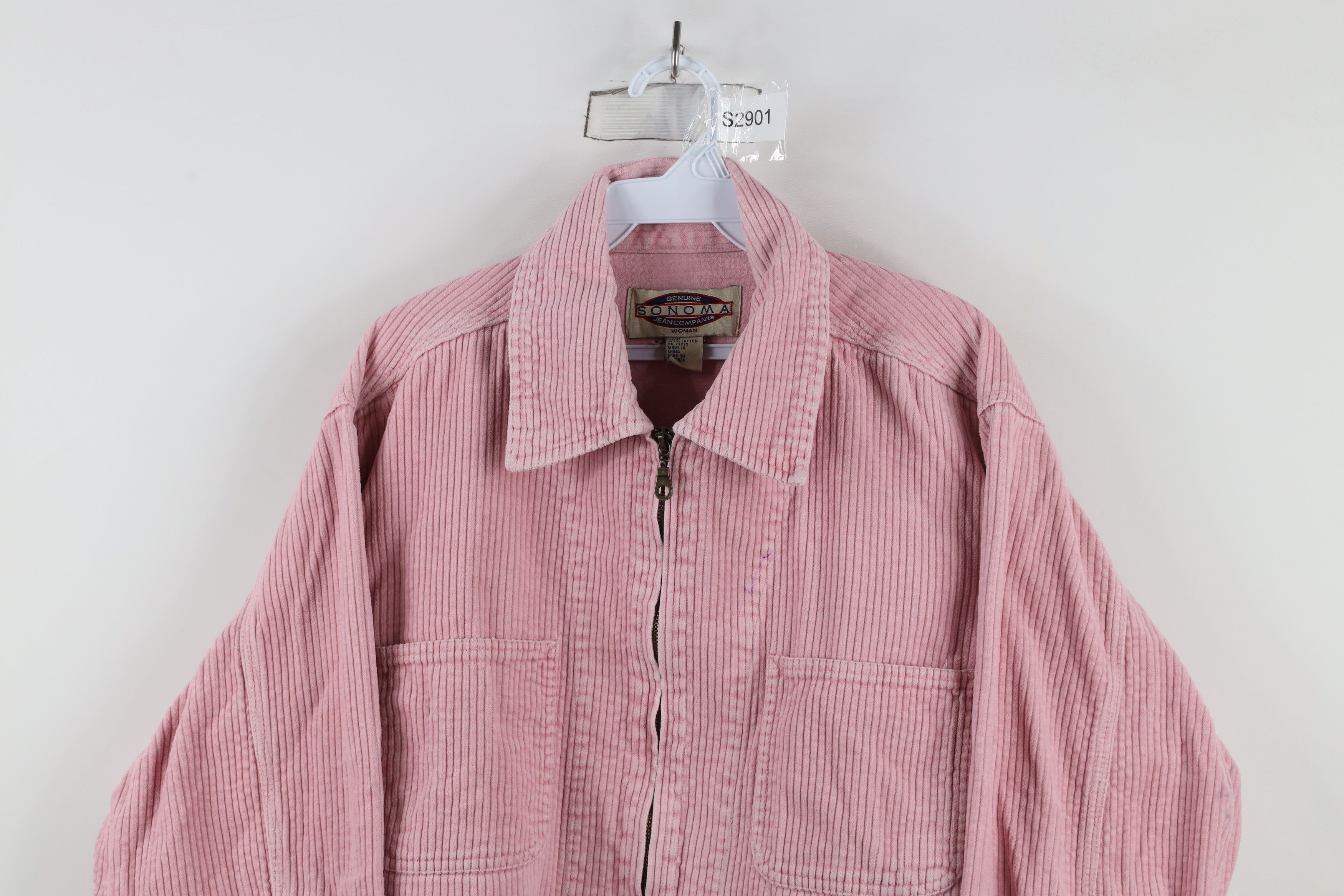 Vintage Vintage 90s Streetwear Corduroy Full Zip Shirt Jacket Pink Size 3XL / US 20-22 - 2 Thumbnail