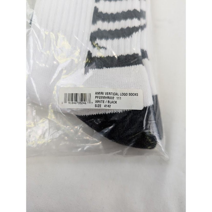 Amiri o1rshd1 Q:3 / Size: 41-42 / Vertical Logo Socks White/Black Size ONE SIZE - 13 Thumbnail