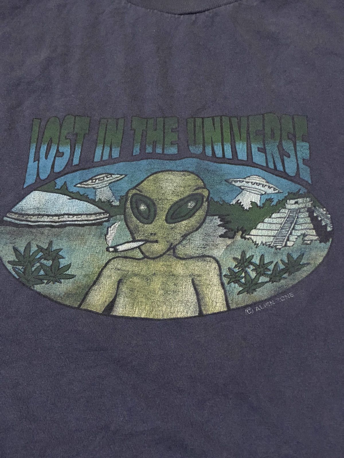 Alien Workshop × Vintage Vintage Alien Workshop Lost In The Universe Cannabis T Shirt Size US M / EU 48-50 / 2 - 2 Thumbnail