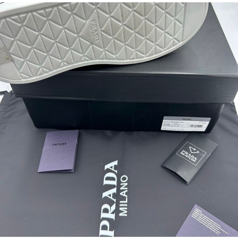 Prada Women's Prada re-nylon leather hightop sneakers size 39.5 Size US 9.5 / IT 39.5 - 11 Thumbnail