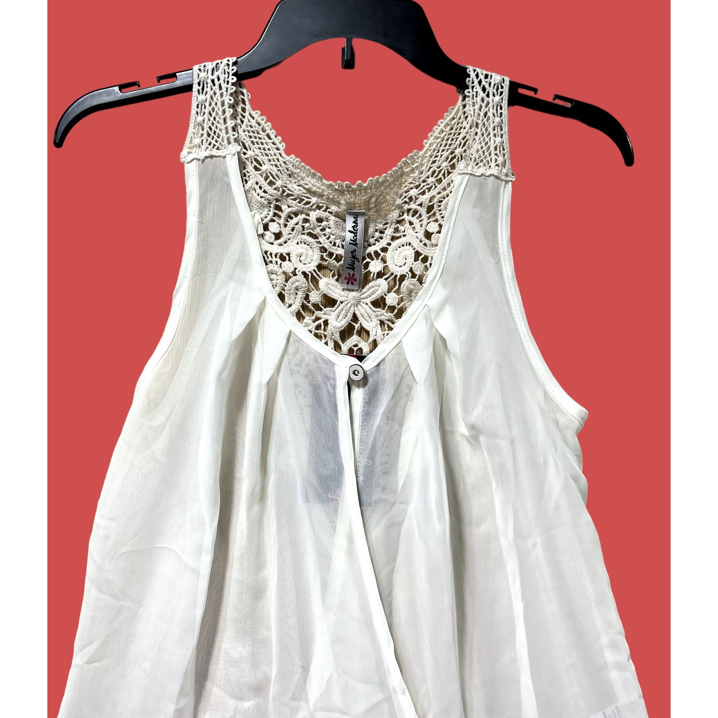 Other Mujer Moderna - Women's Sleeveless Lace Blouse - Beige - Sma Size S / US 4 / IT 40 - 11 Thumbnail