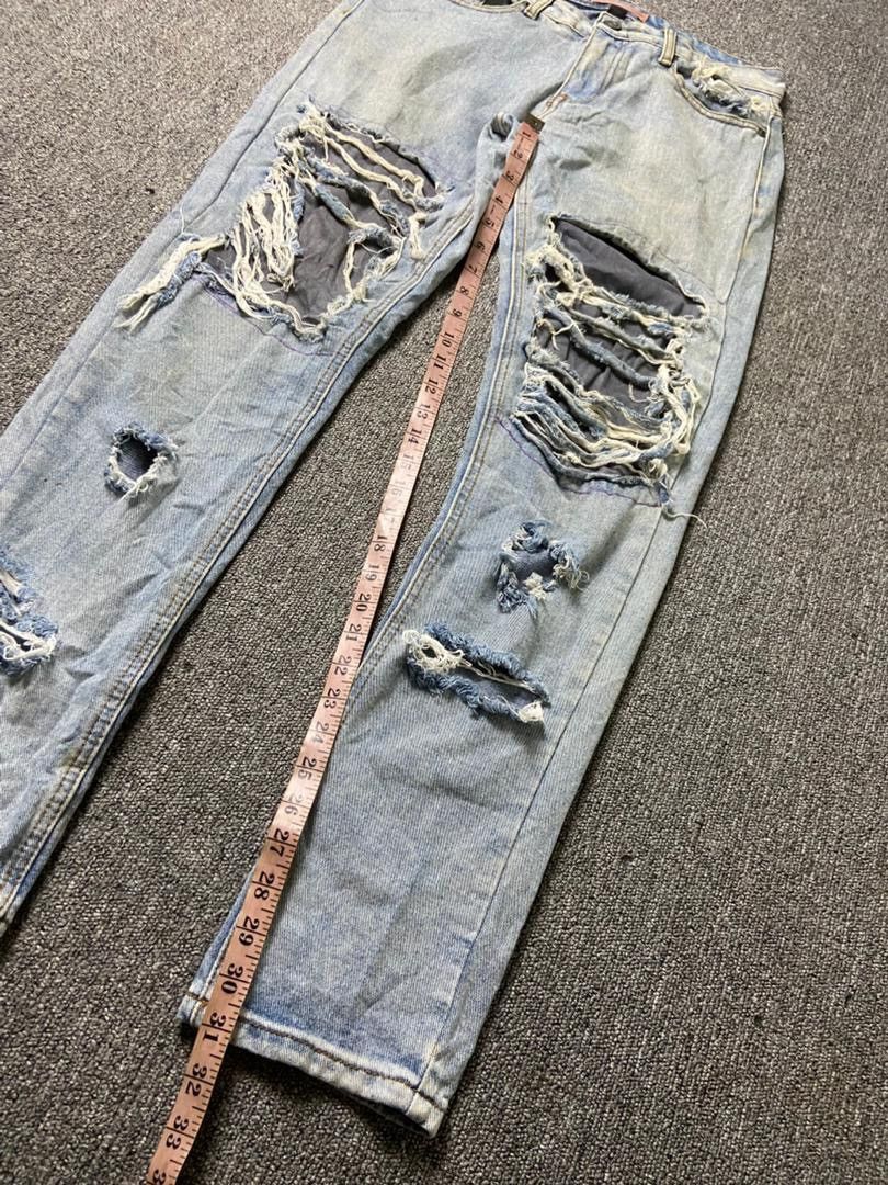 Japanese Brand Japanese Brand Distressed Ripped Denim Jeans (186) Size US 32 / EU 48 - 7 Thumbnail