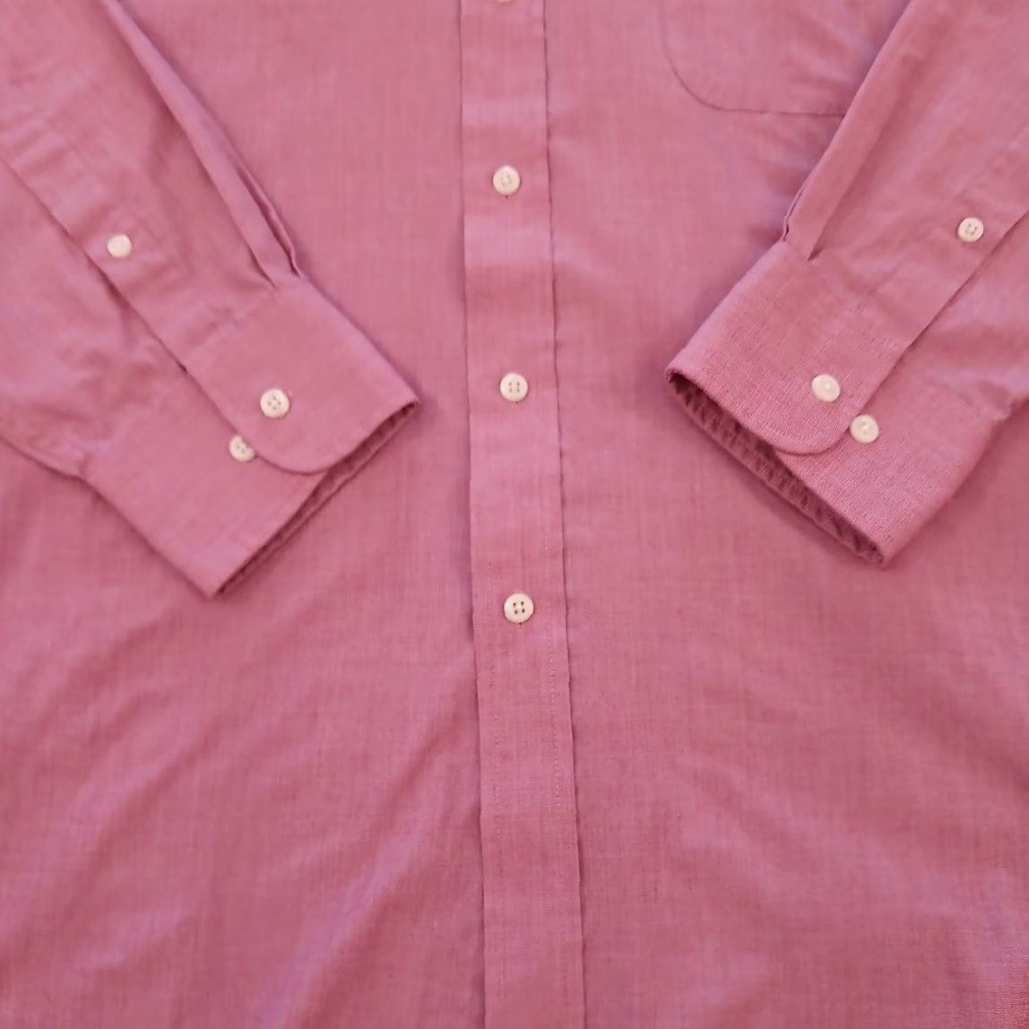 Arrow Arrow Shirt Mens Size 16 Solid Pink Long Sleeve Button Down Cotton Blend Size US L / EU 52-54 / 3 - 3 Thumbnail