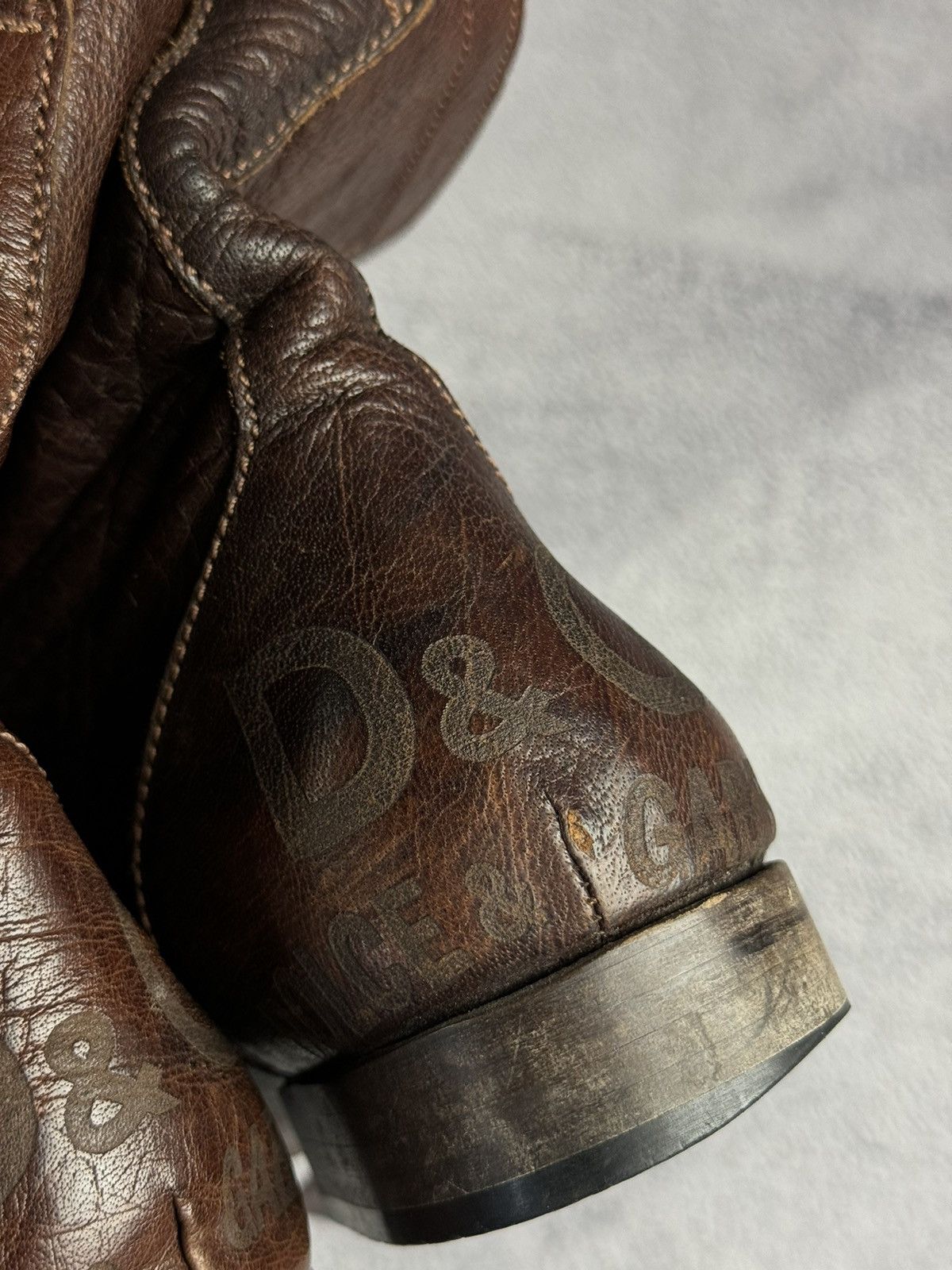 Dolce & Gabbana × Vintage DOLCE GABBANA Vintage Leather Unisex Boots Shoes Brown Size US 10 / IT 40 - 23 Thumbnail