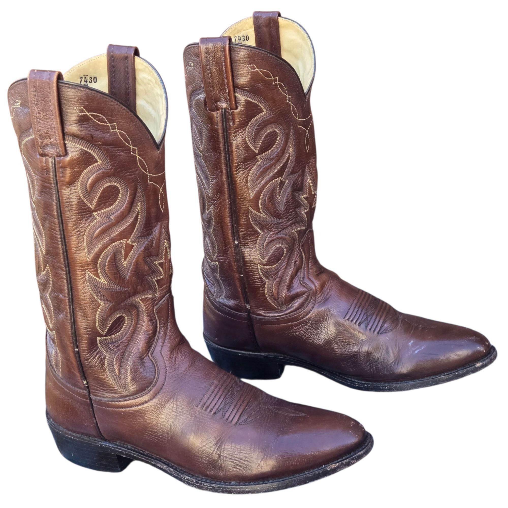 Dan Post Dan Post Cowboy Boots Mens Brown Leather 9 D Western Rockabi Size US 9 / EU 42 - 12 Thumbnail
